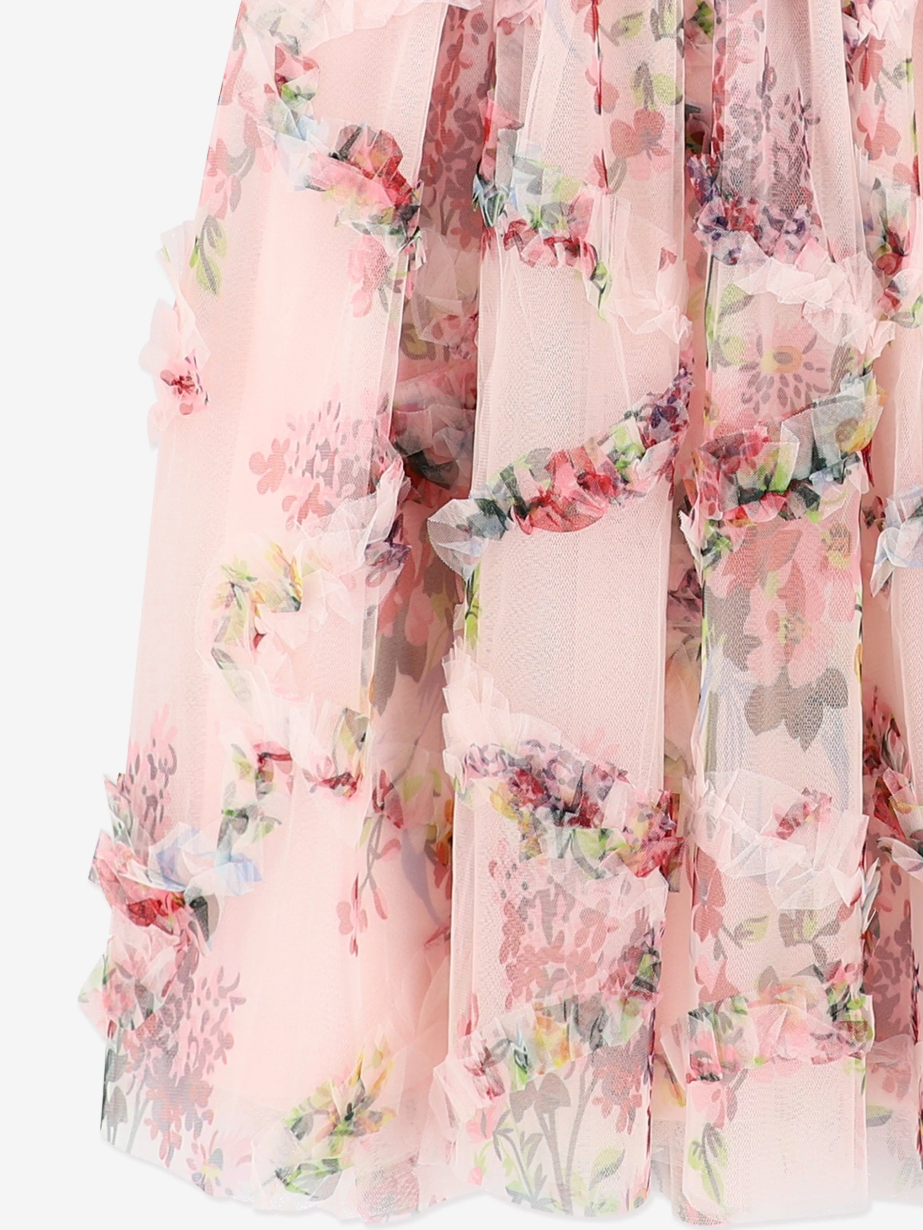 Robe en tulle floral Elle pour filles en rose