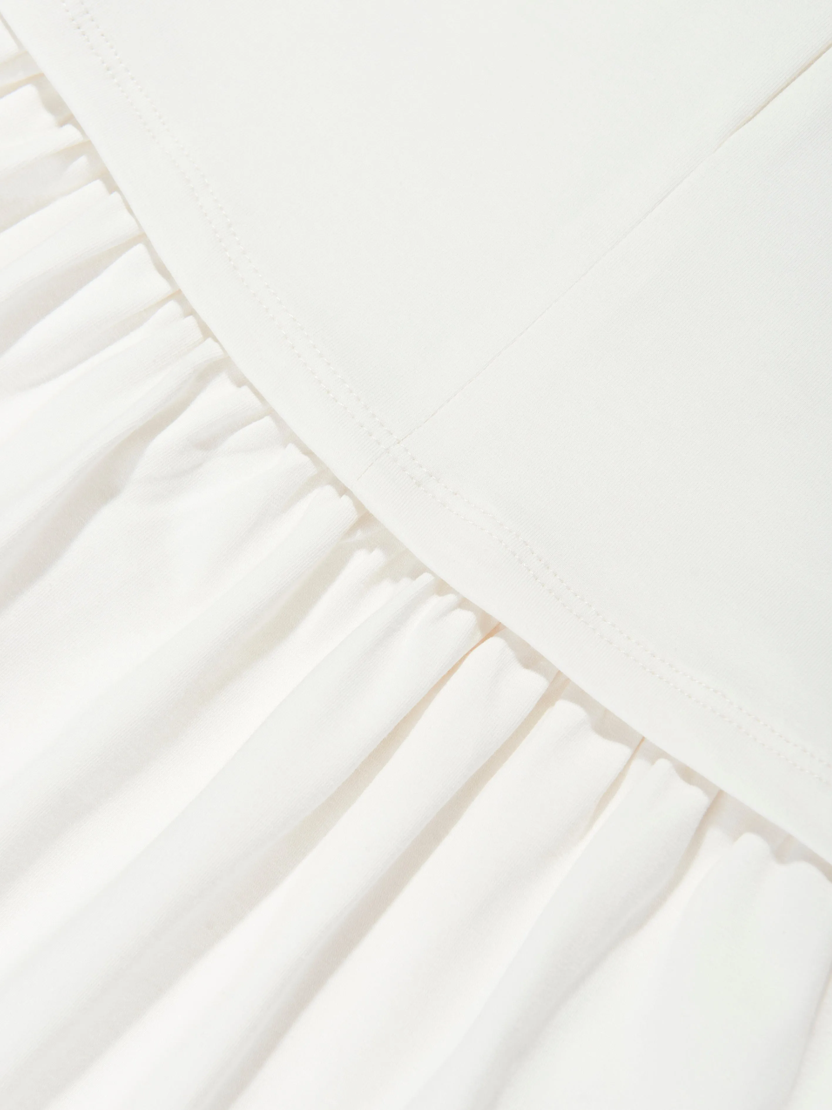 Robe brodée avec logo pour filles en ivoire