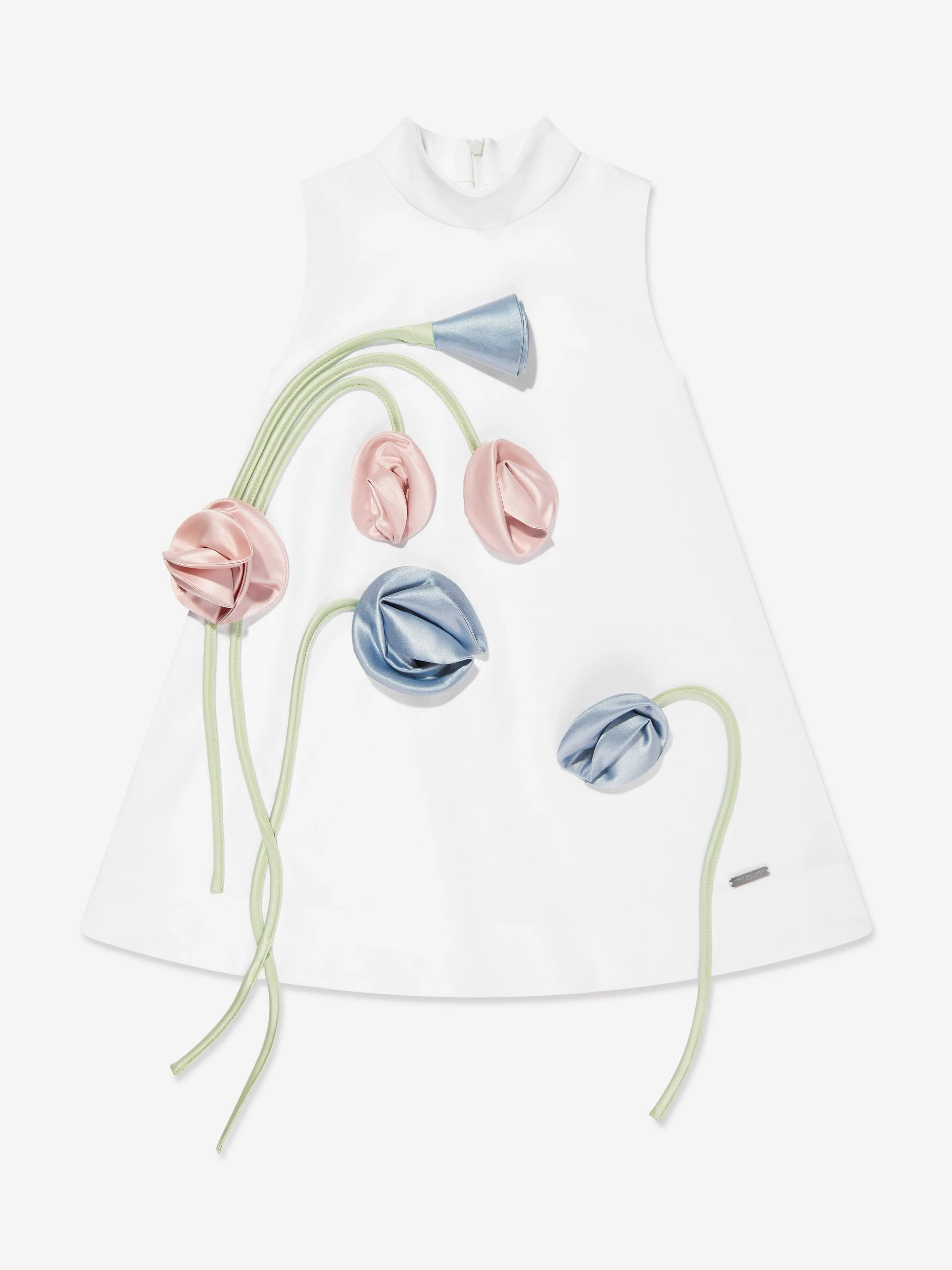 Robe Fleur 3D Flora pour Fille en Blanc