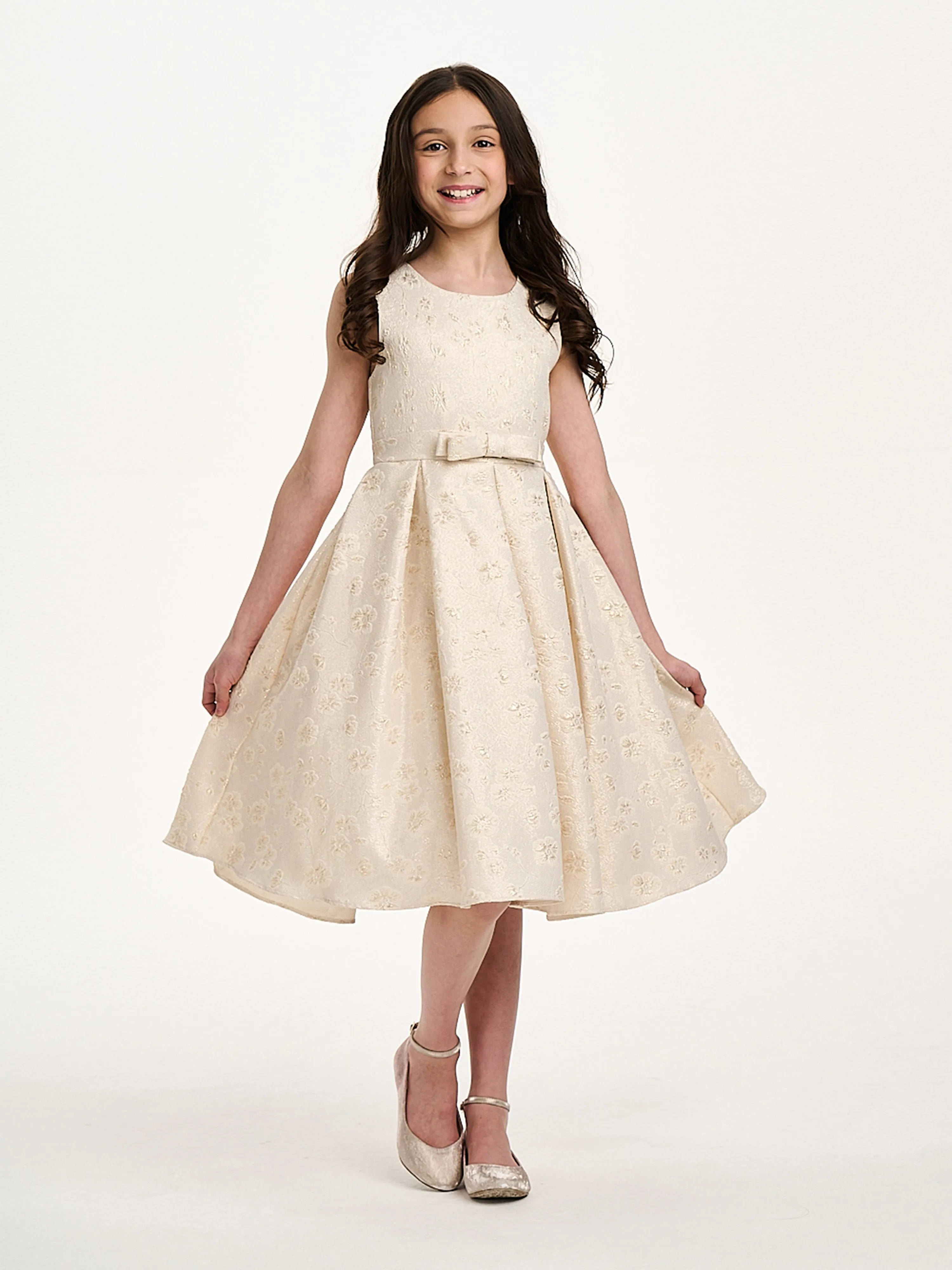 Robe Dorée à l'Éclat d'Or pour Filles