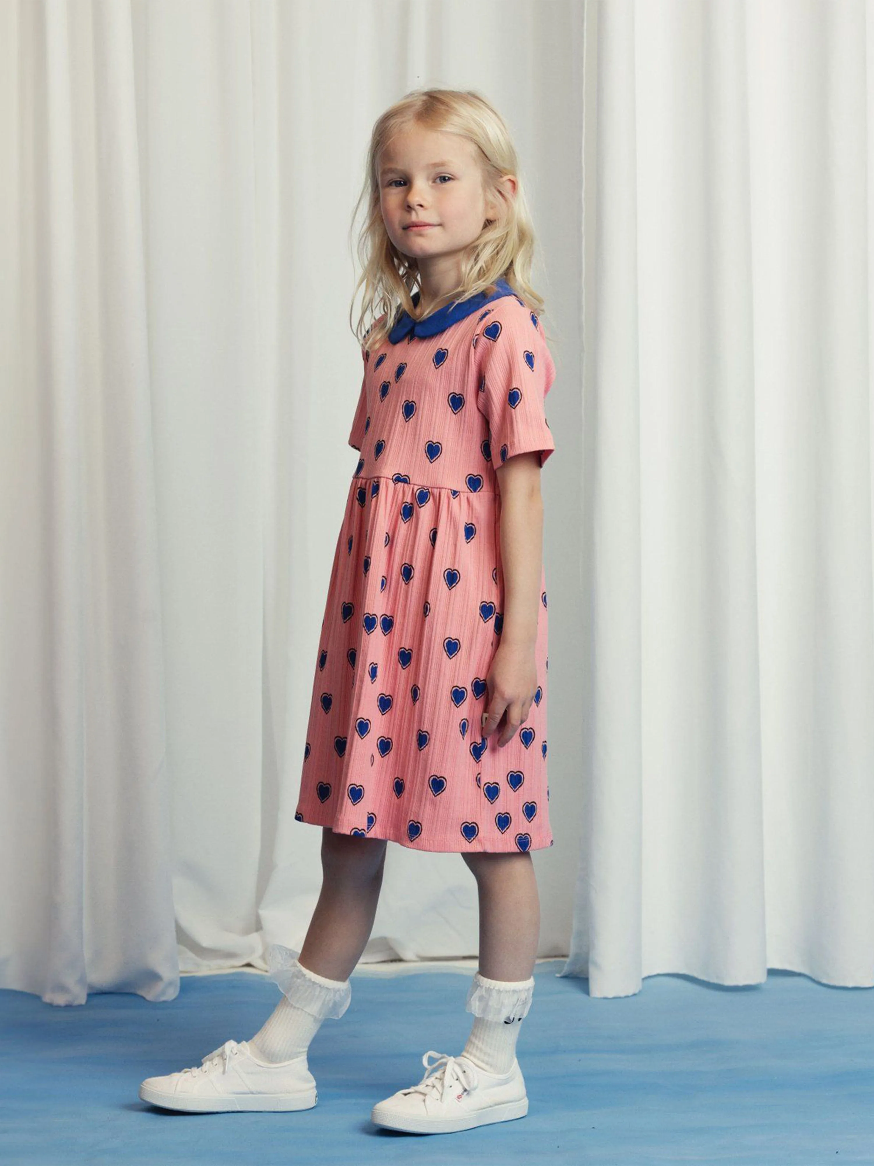 Robe AOP Cœurs de Fille en Rose