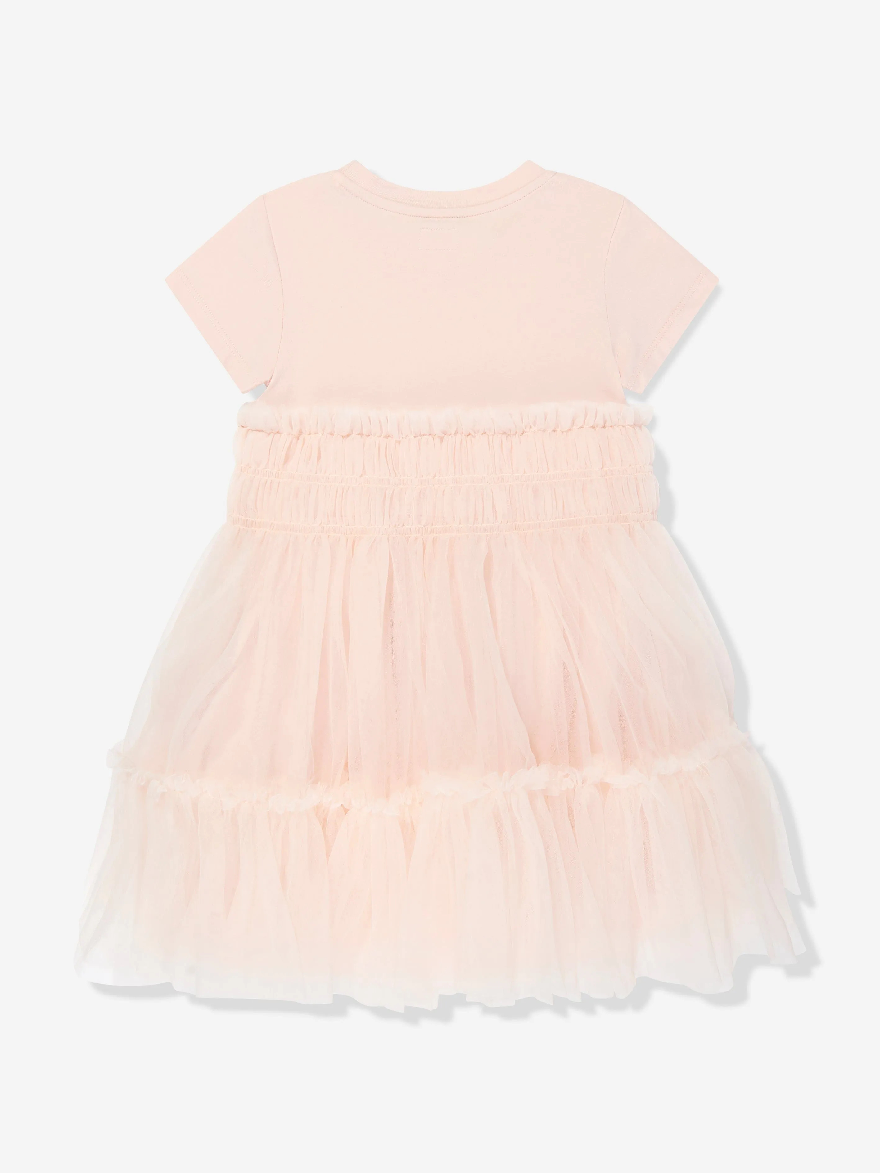 Robe en jersey et tulle pour fille en rose