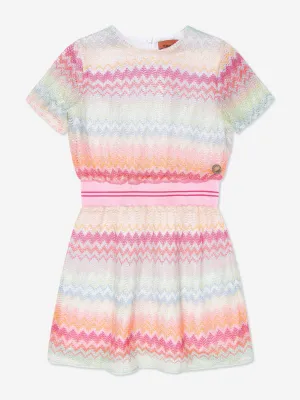 Robe zigzag tricotée multicolore pour filles