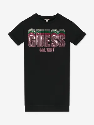 Robe pull à logo pour filles en noir
