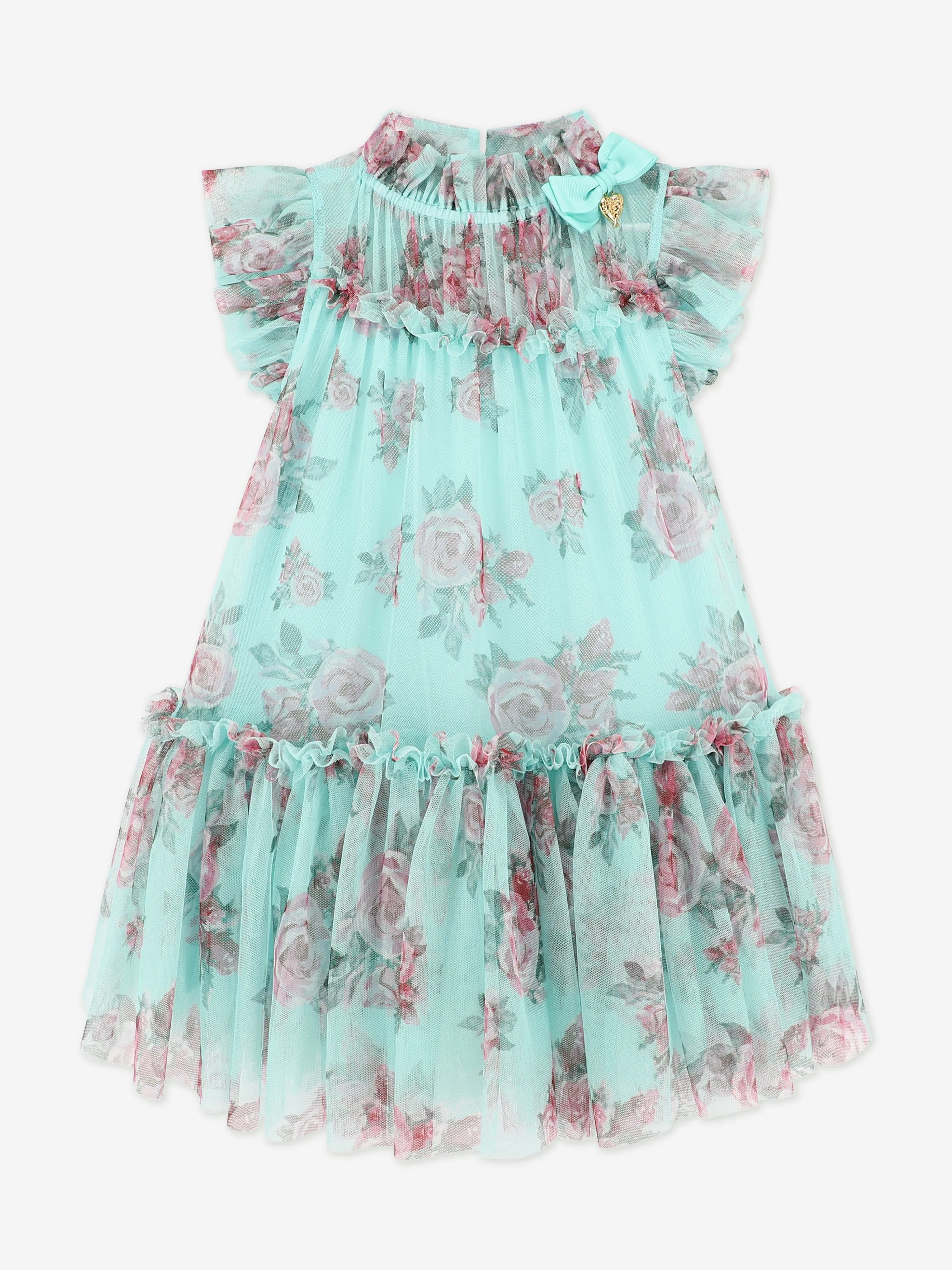 Robe Marigold Roses pour Filles en Bleu