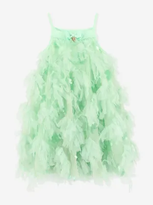Girls Palma 3D Tulle and Sequin Dress in Green