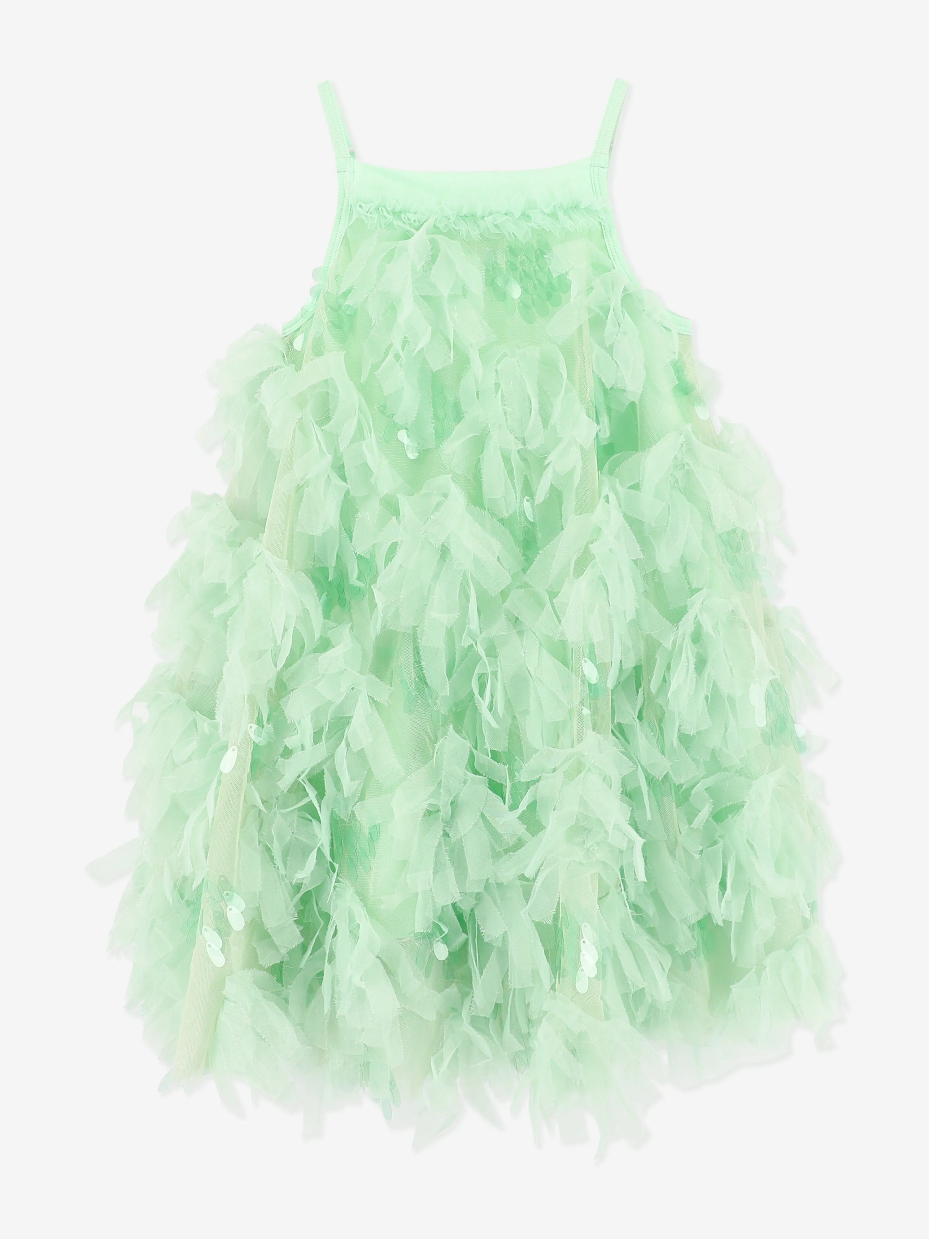 Robe Palma 3D en Tulle et Paillettes pour Fille en Vert