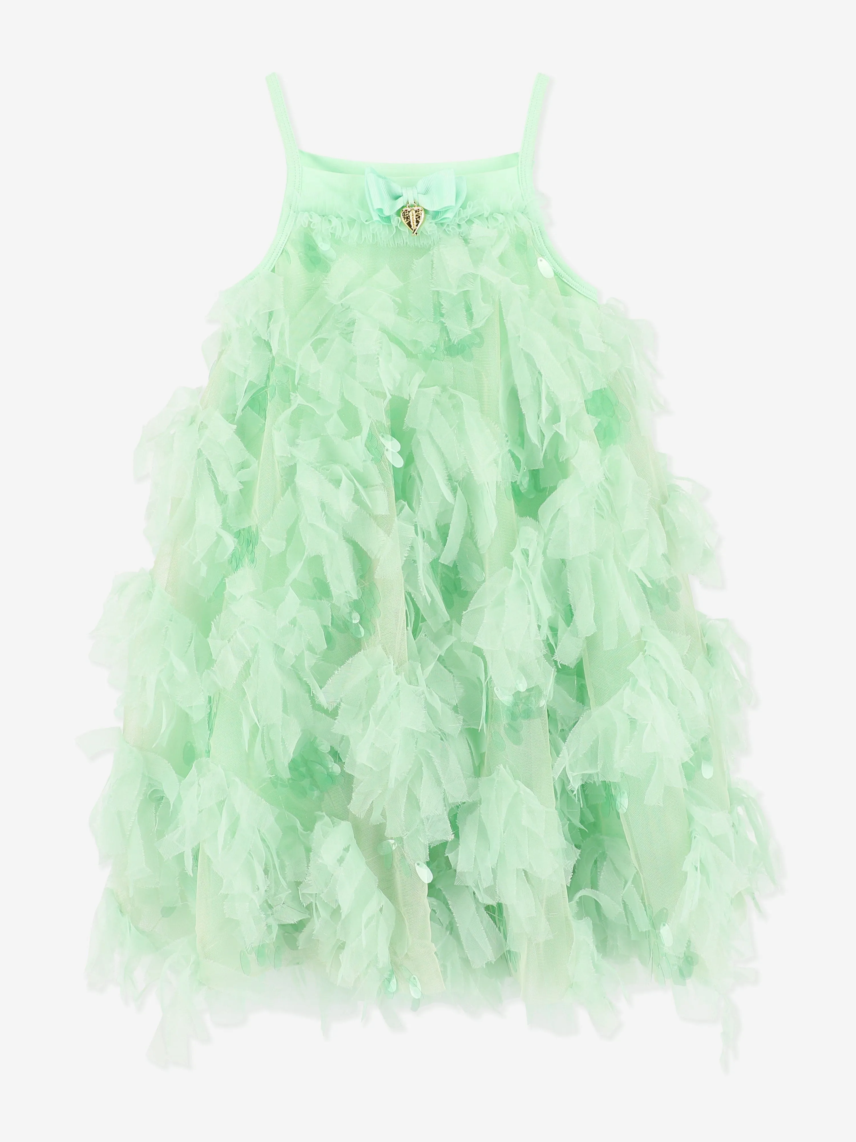 Robe Palma 3D en Tulle et Paillettes pour Fille en Vert