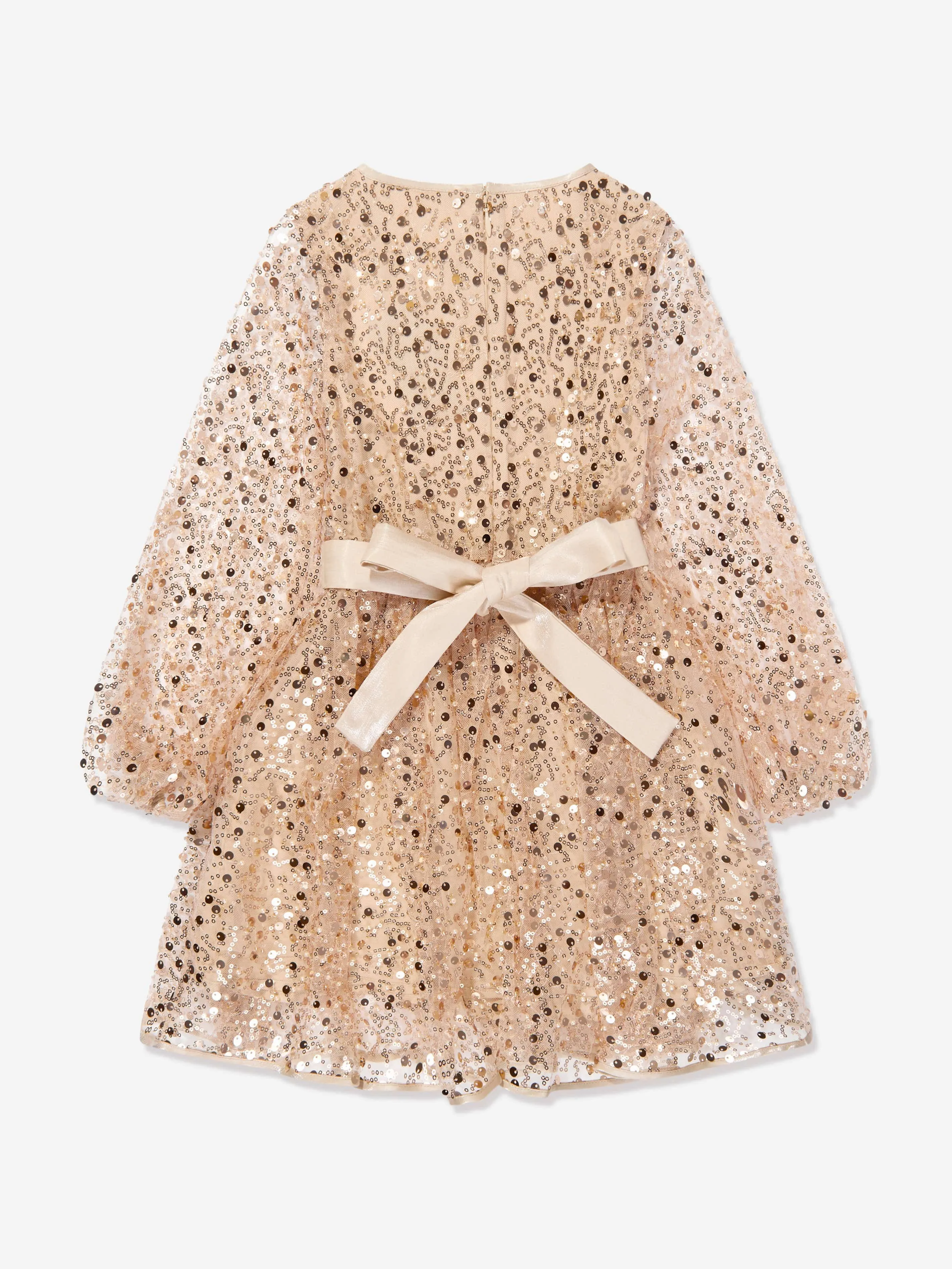 Robe en tulle à paillettes pour filles en beige