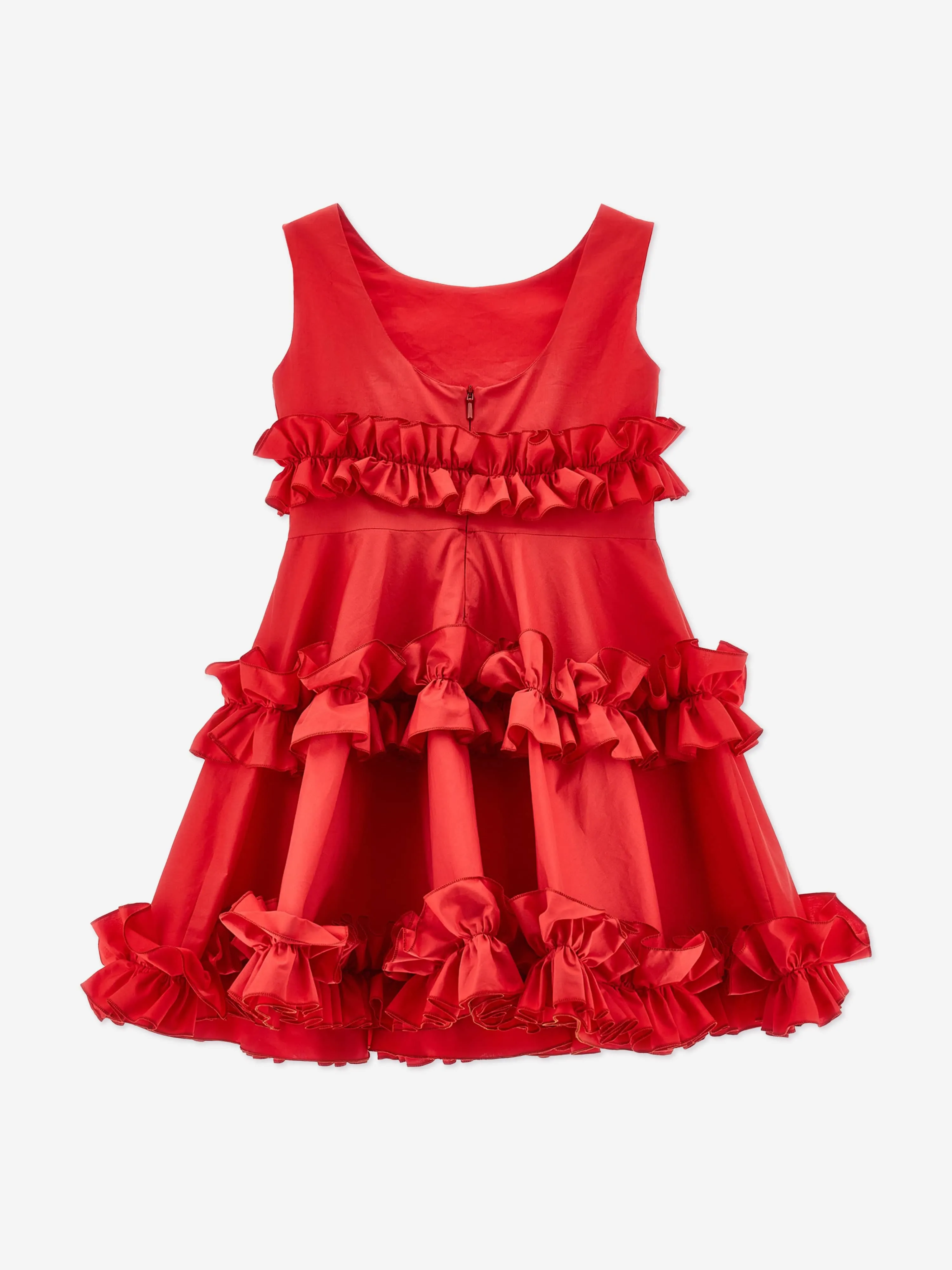 Robe sans manches plissée rouge pour filles