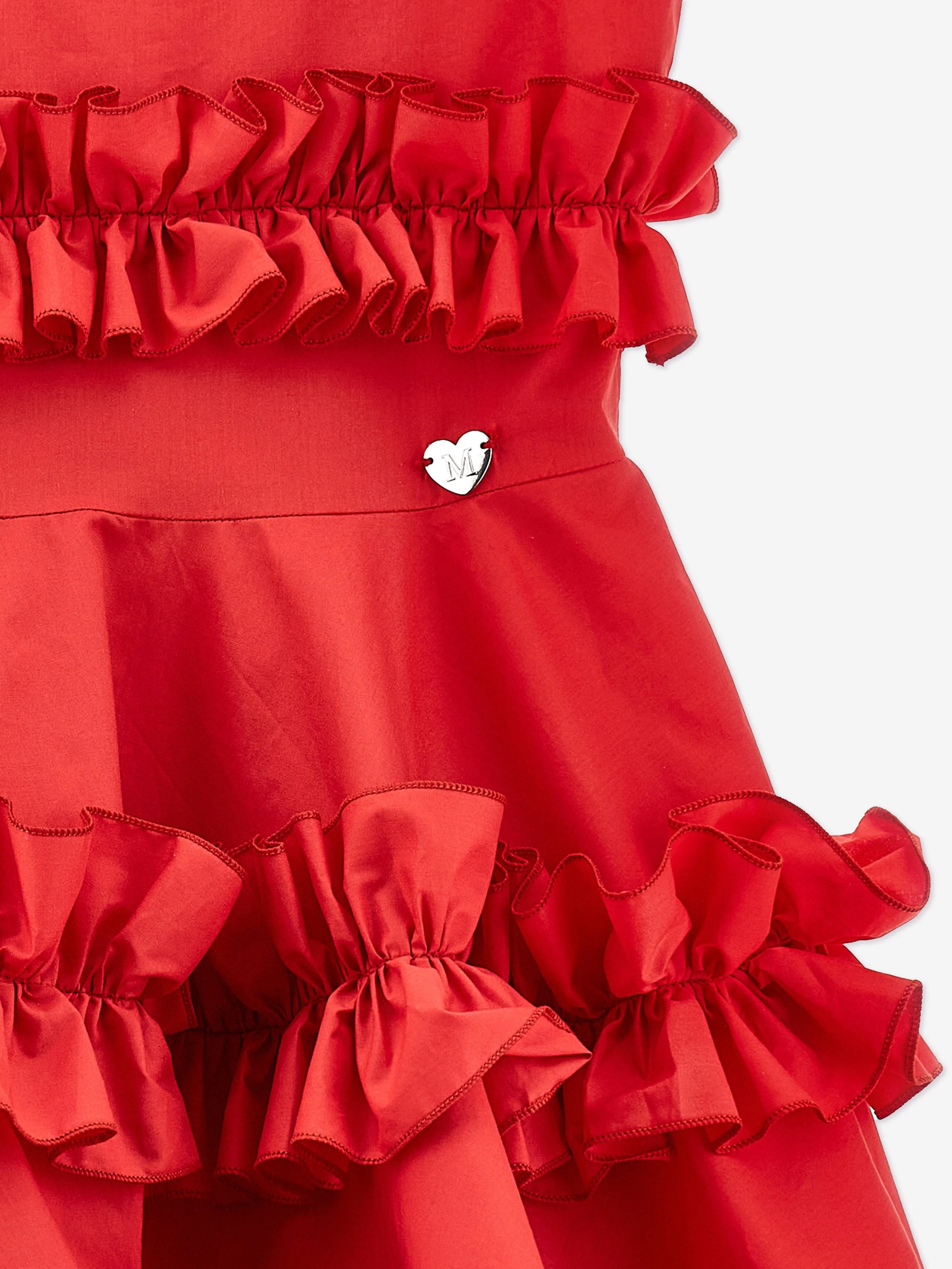 Robe sans manches plissée rouge pour filles