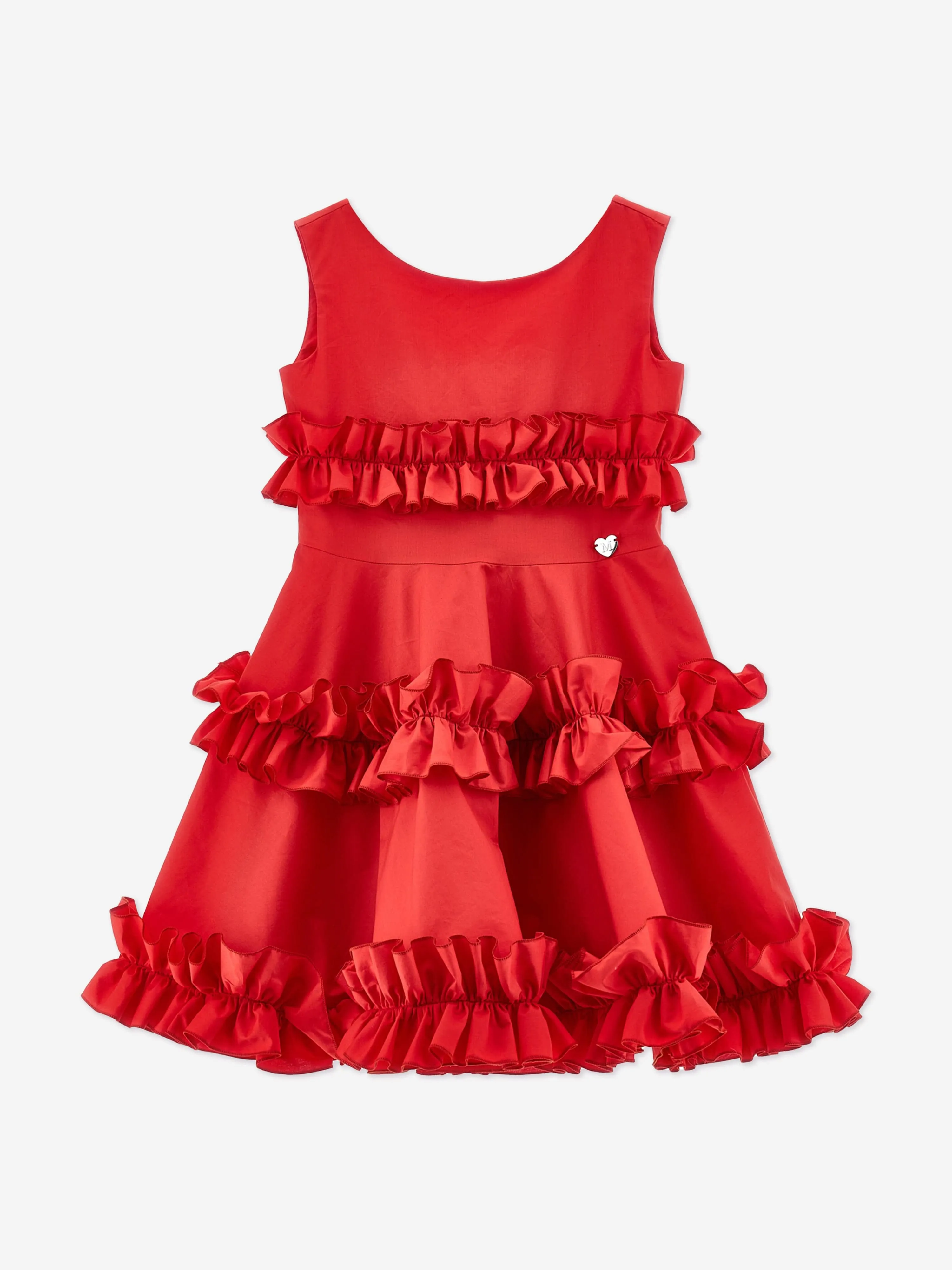 Robe sans manches plissée rouge pour filles