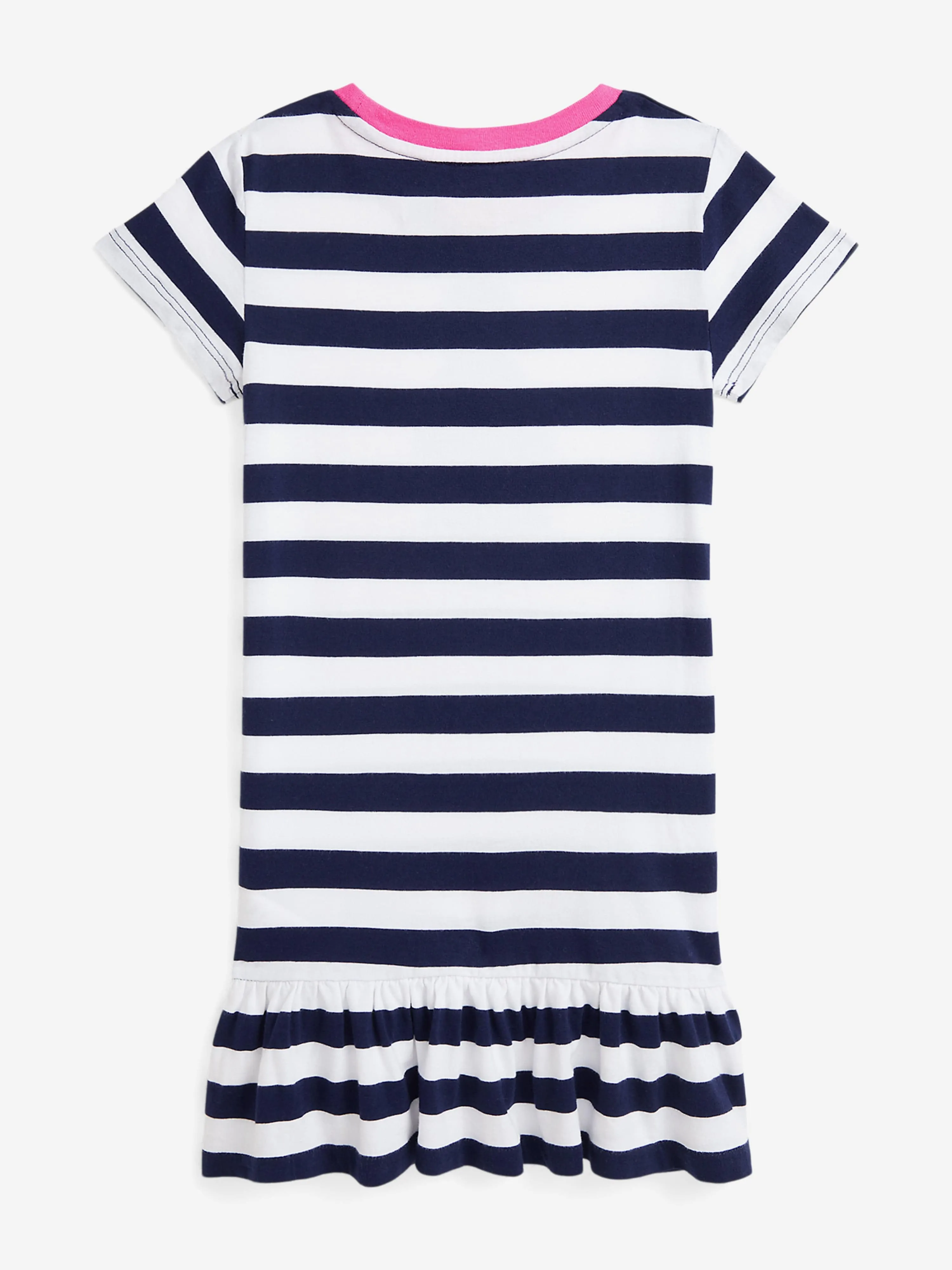 Robe T-shirt Polo Rayée Ours pour Filles en Marine