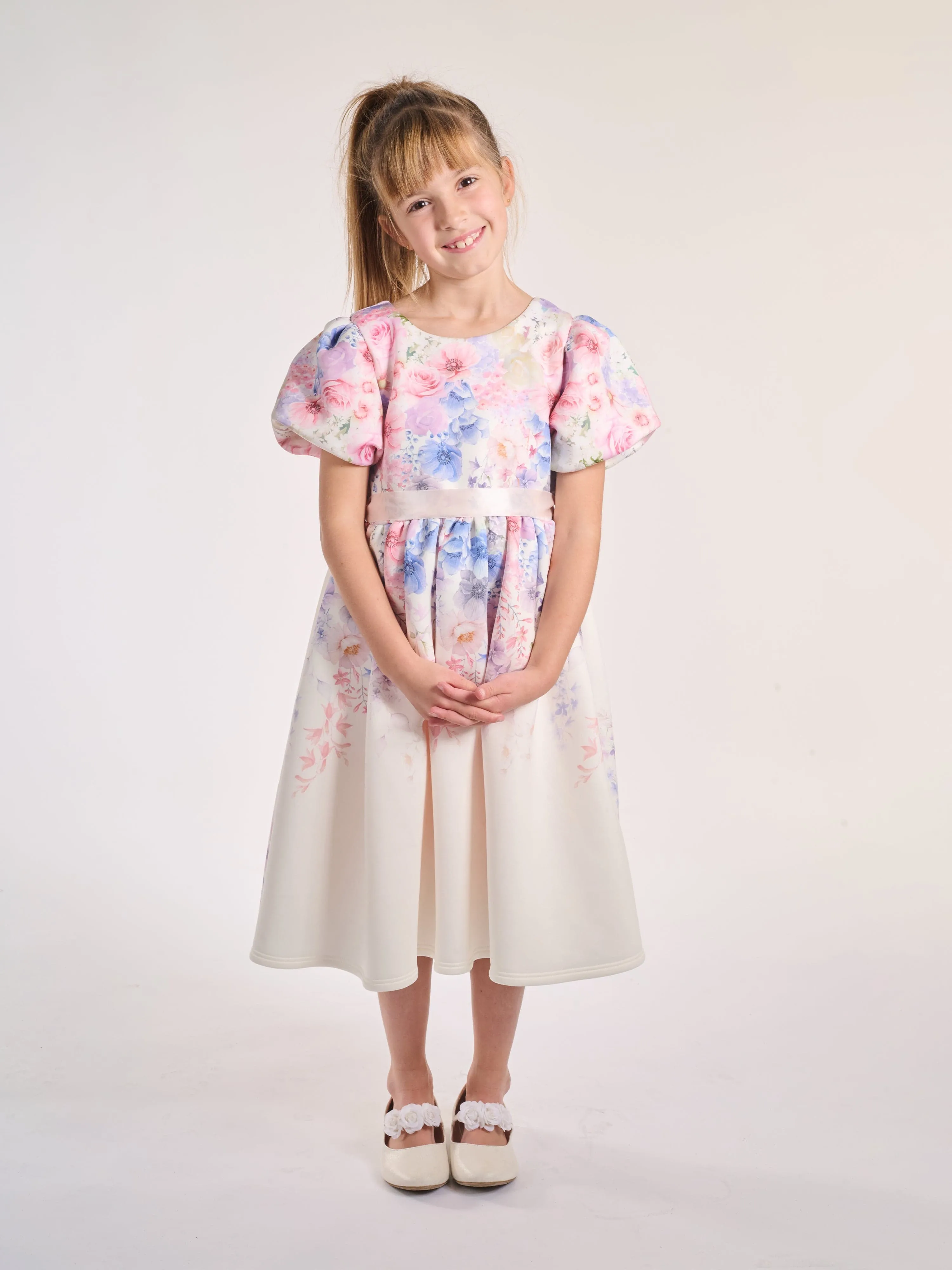 Robe d'été délice pour filles en blanc