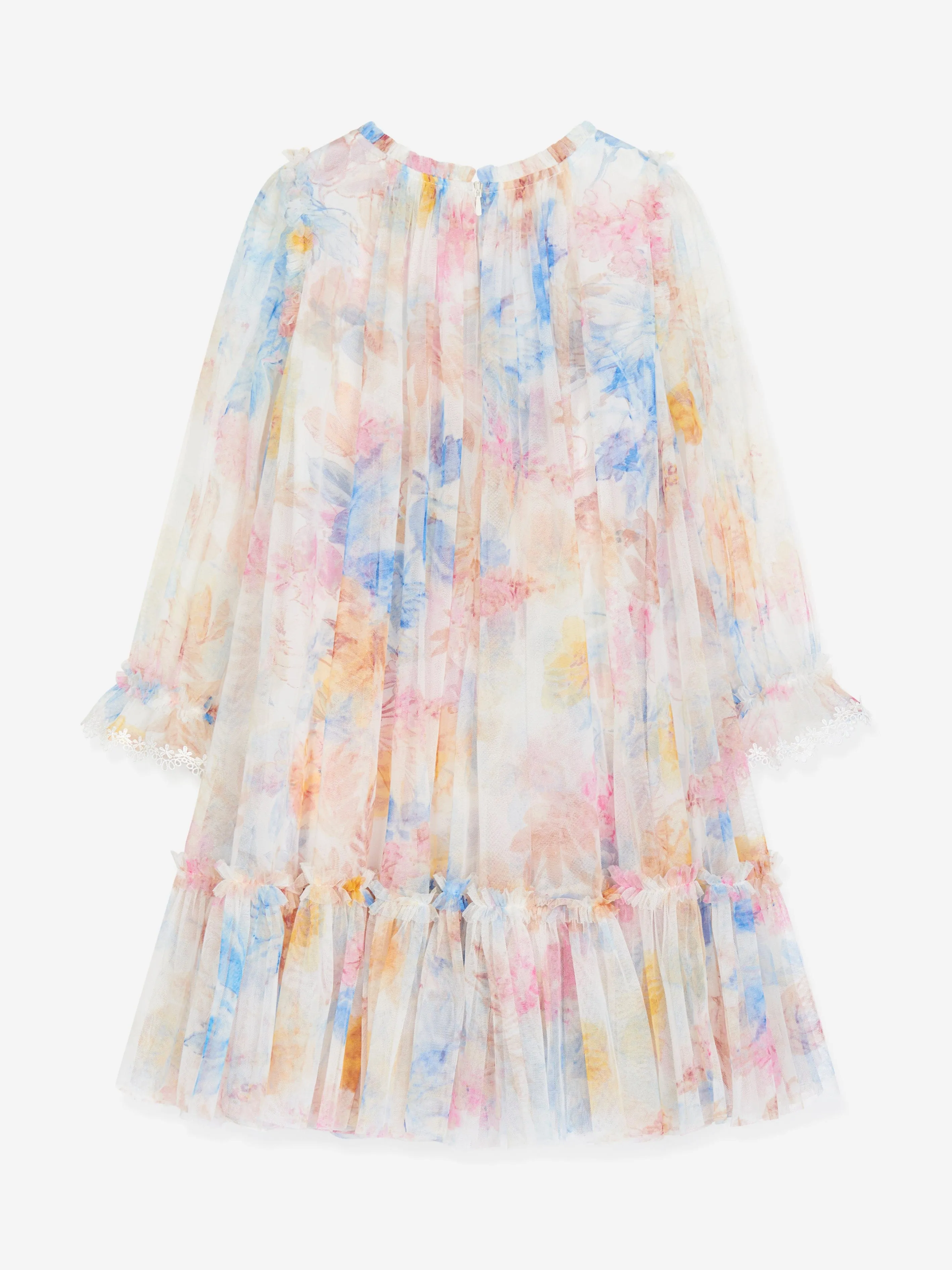 Robe en tulle floral Mariannes pour filles en blanc