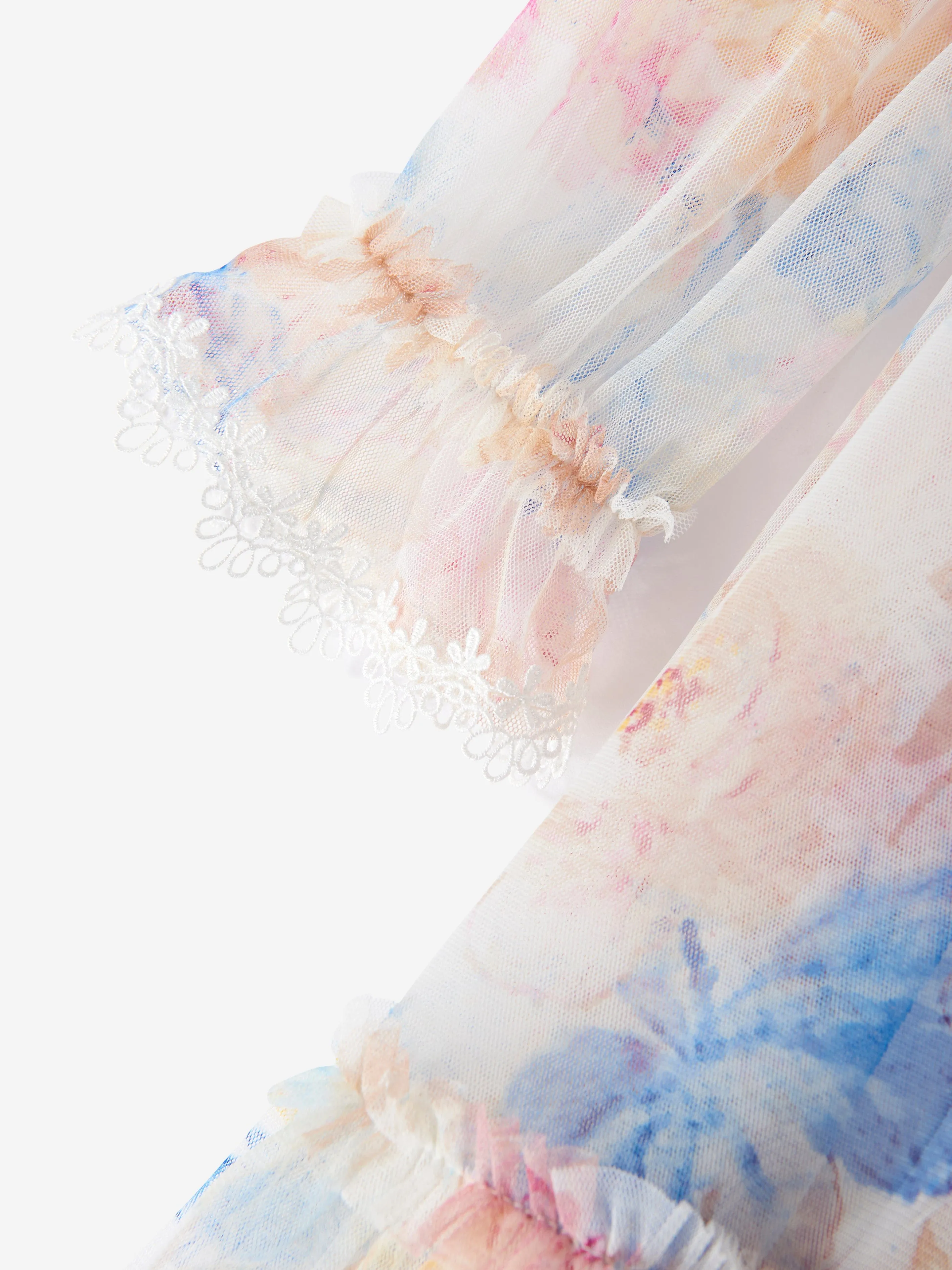 Robe en tulle floral Mariannes pour filles en blanc