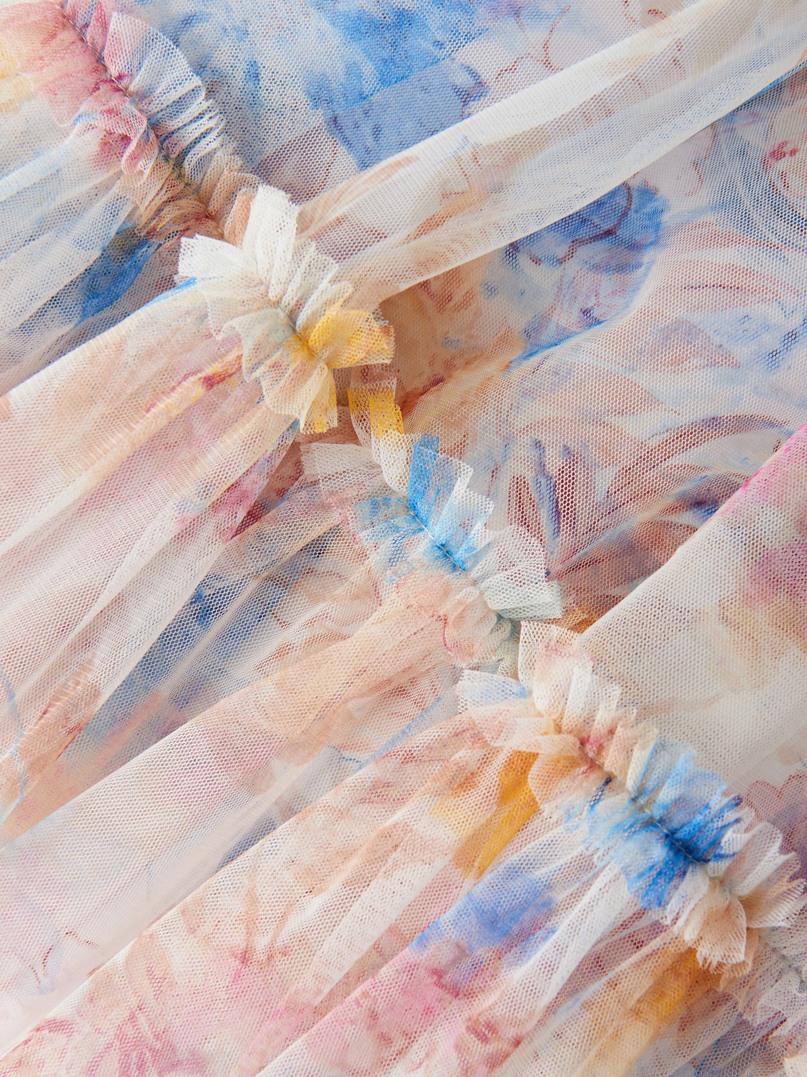 Robe en tulle floral Mariannes pour filles en blanc