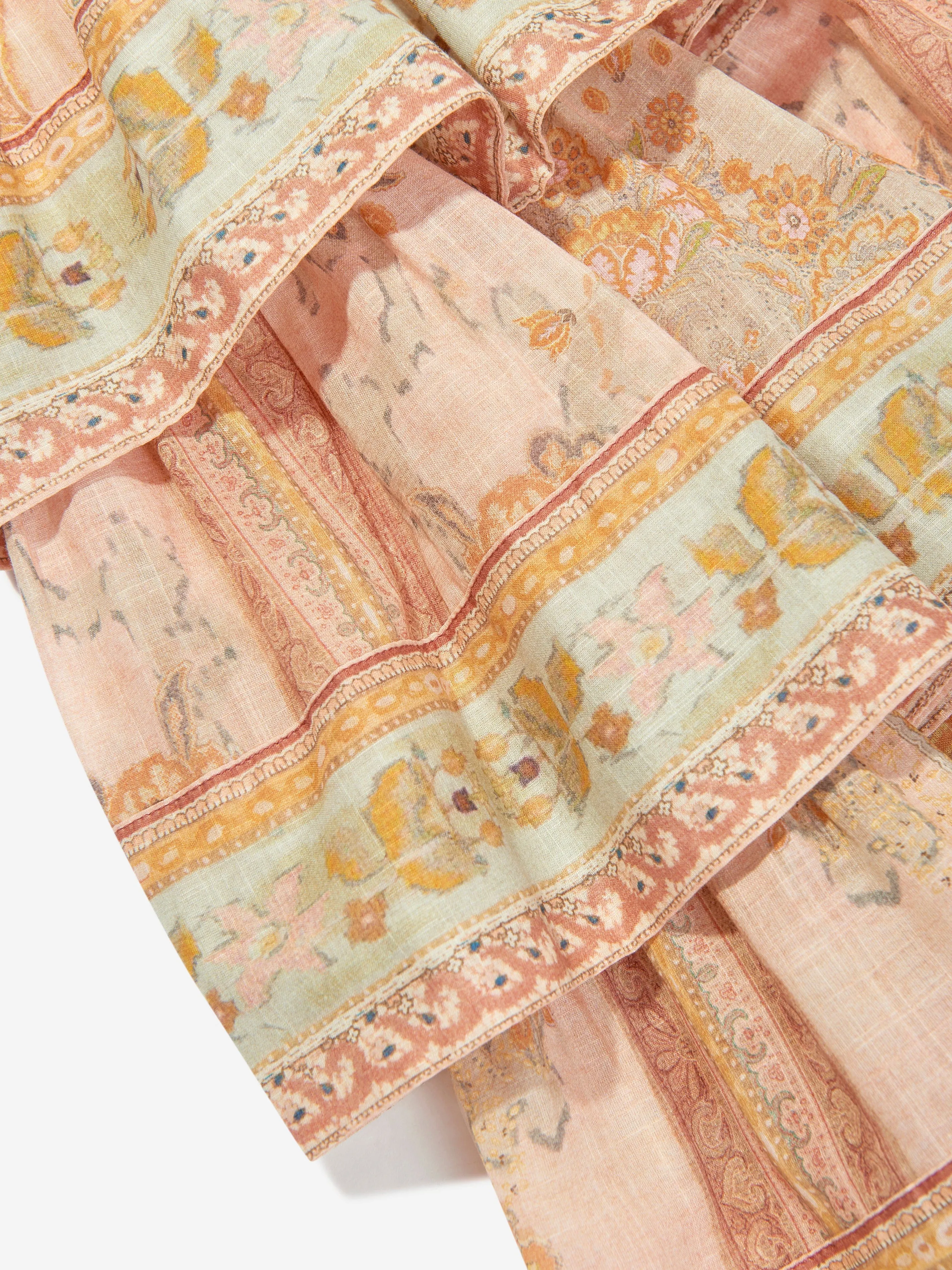 Robe à étages Wylie pour filles en rose