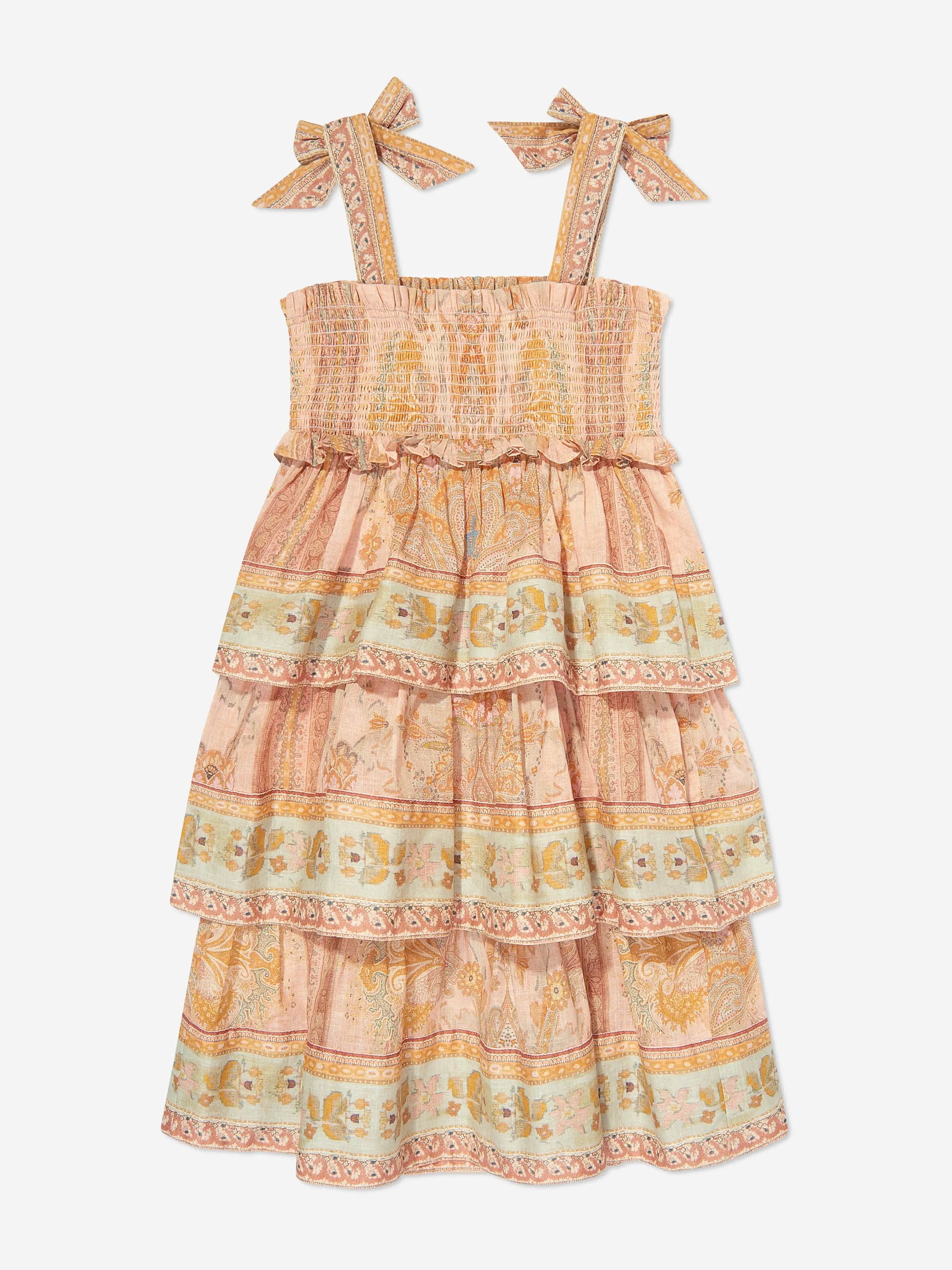 Robe à étages Wylie pour filles en rose