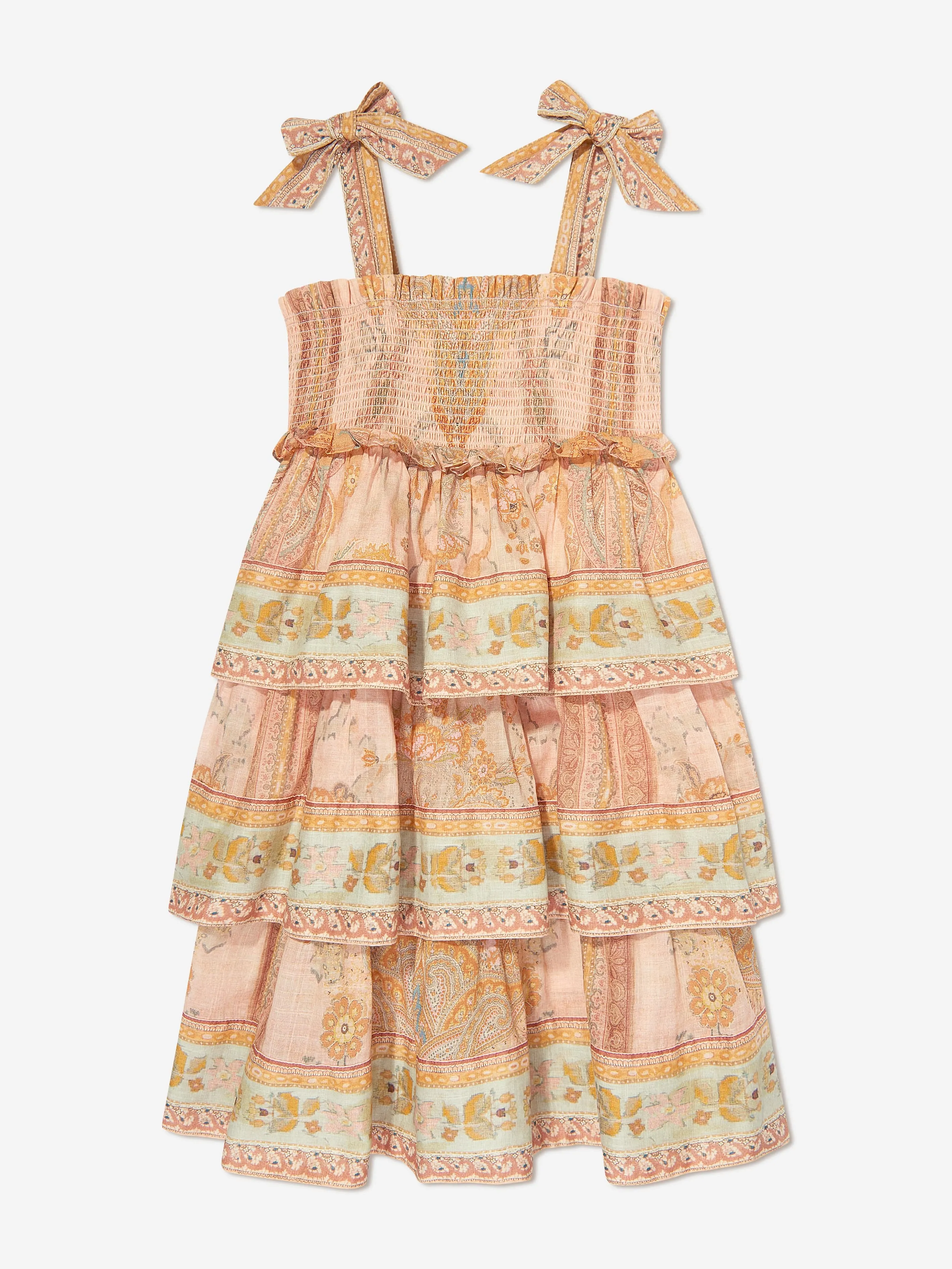 Robe à étages Wylie pour filles en rose