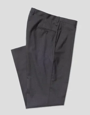 PANTALON EN LAINE GRIS À PLI SIMPLE