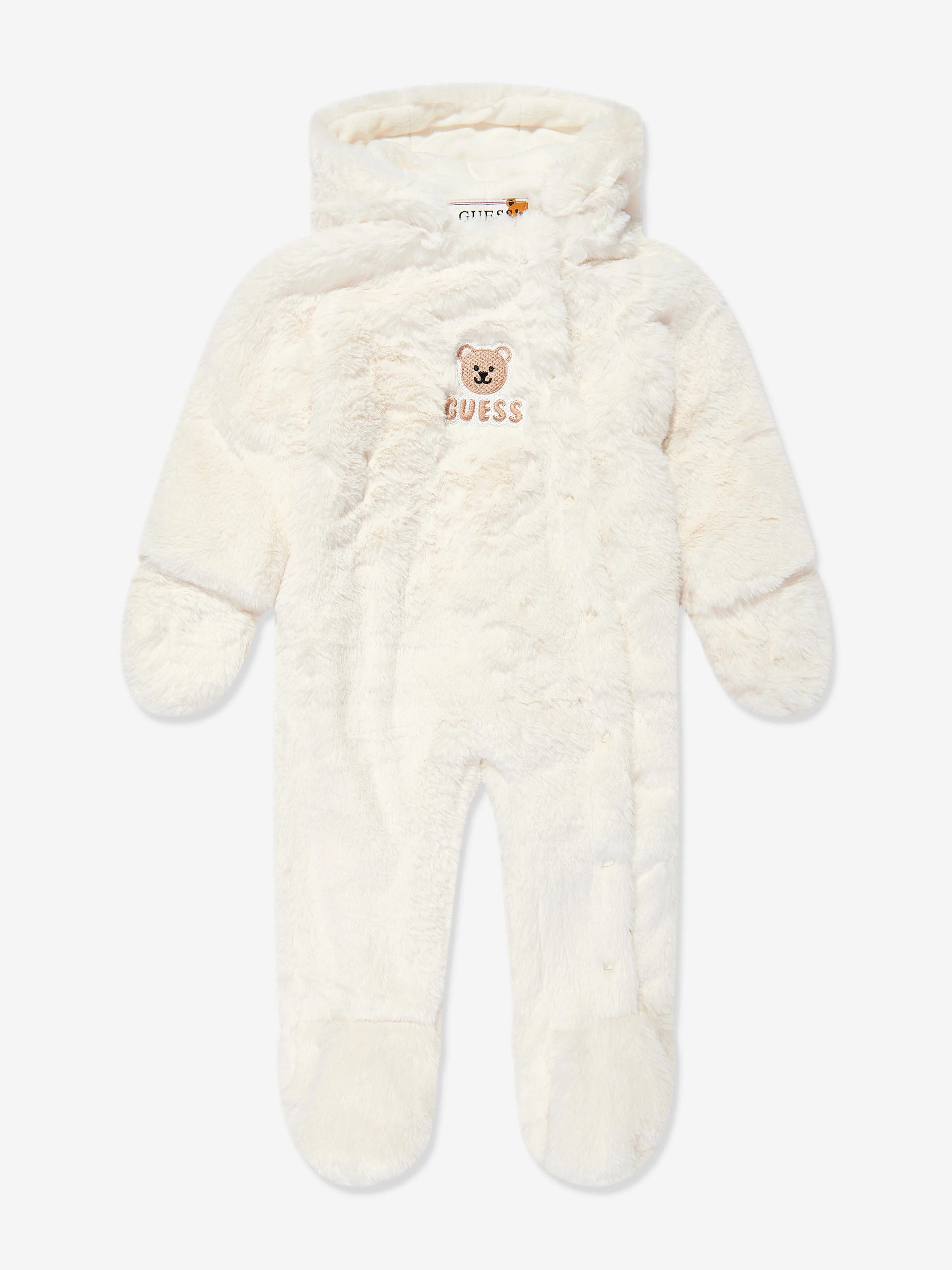 Combinaison de neige en fausse fourrure Guess Baby en ivoire