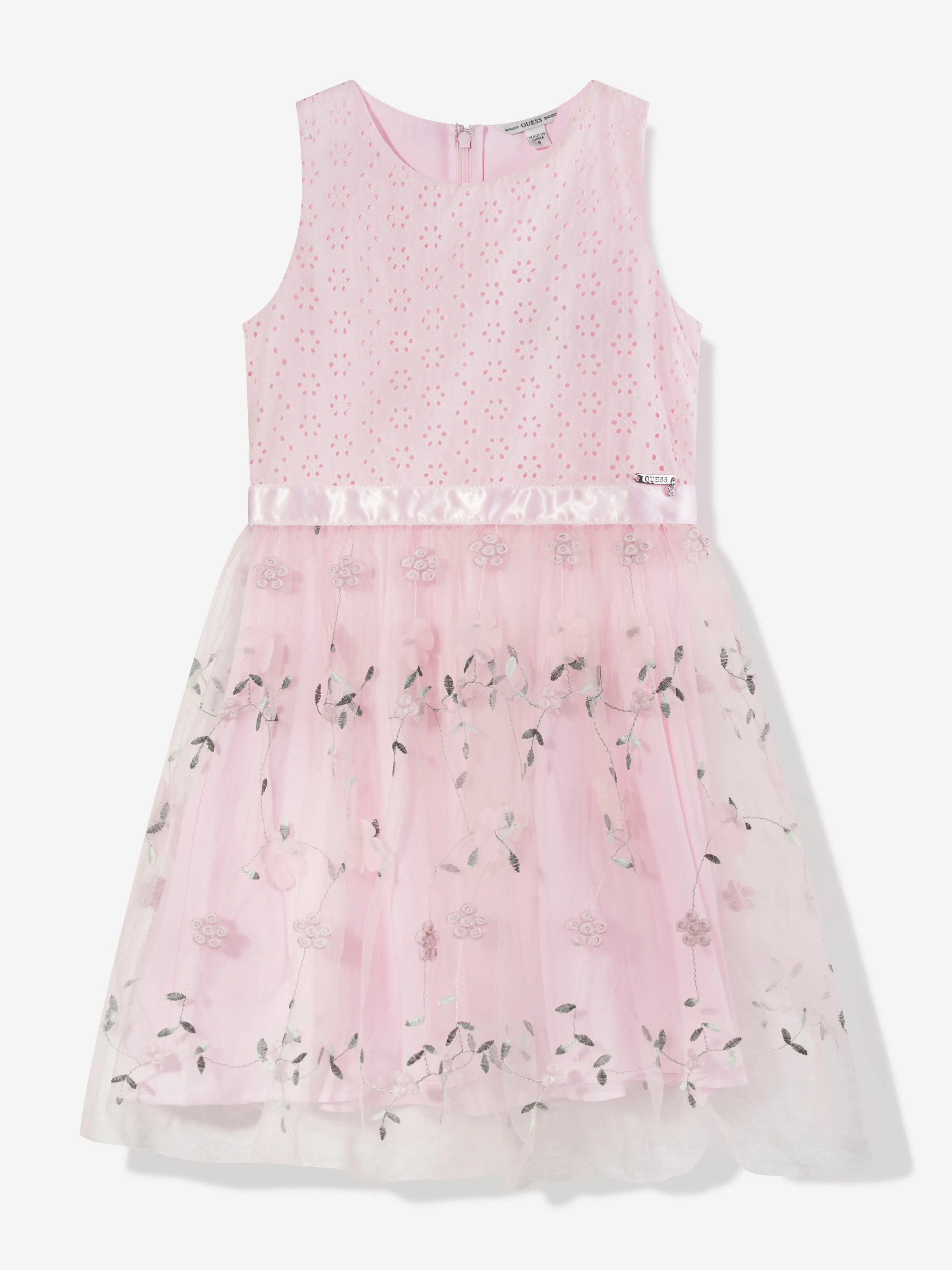 Robe sans manches florale Guess Girls en rose