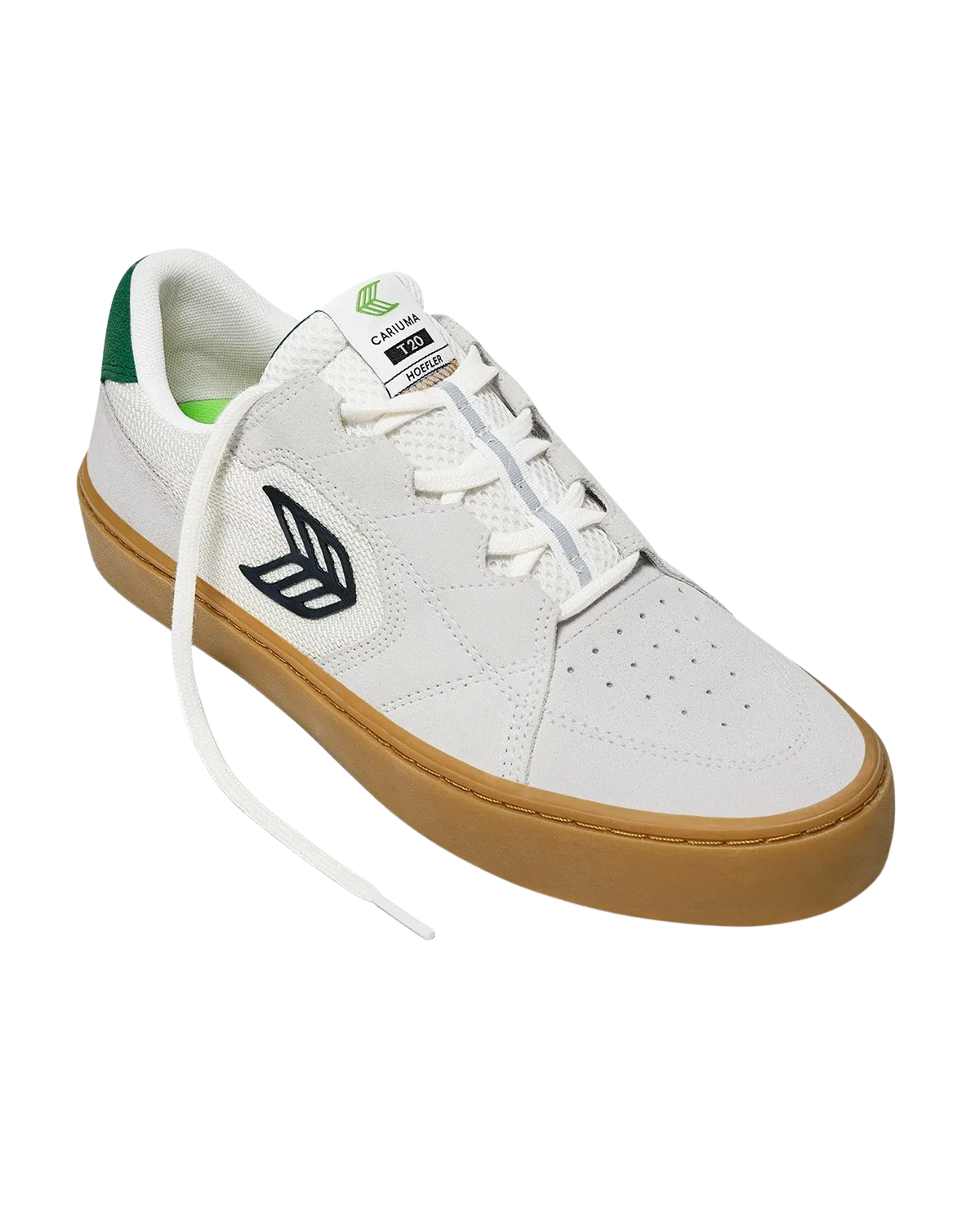 Chaussures Hoefler T20 Pro en Smoke White Gum, Vert & Noir
