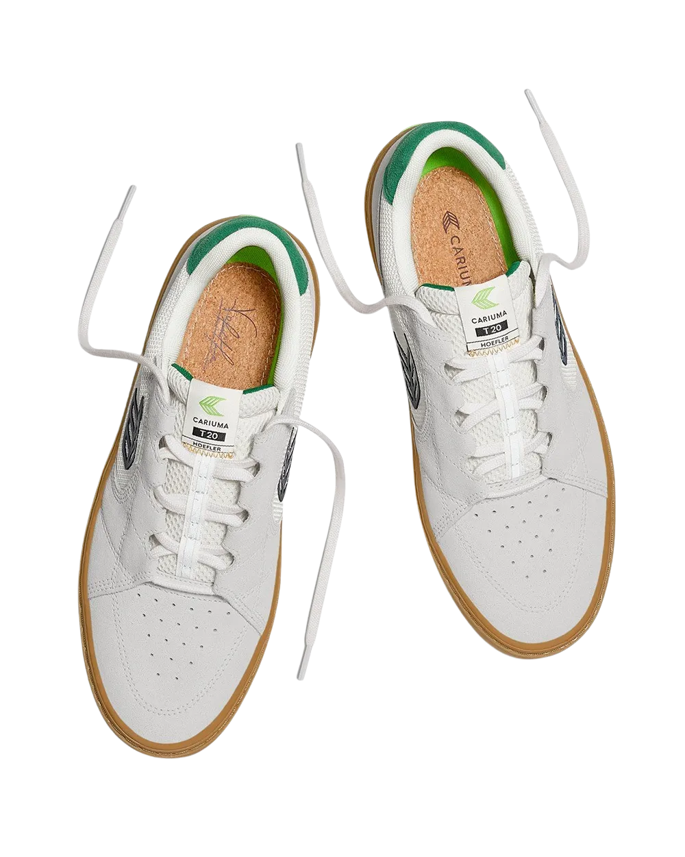 Chaussures Hoefler T20 Pro en Smoke White Gum, Vert & Noir
