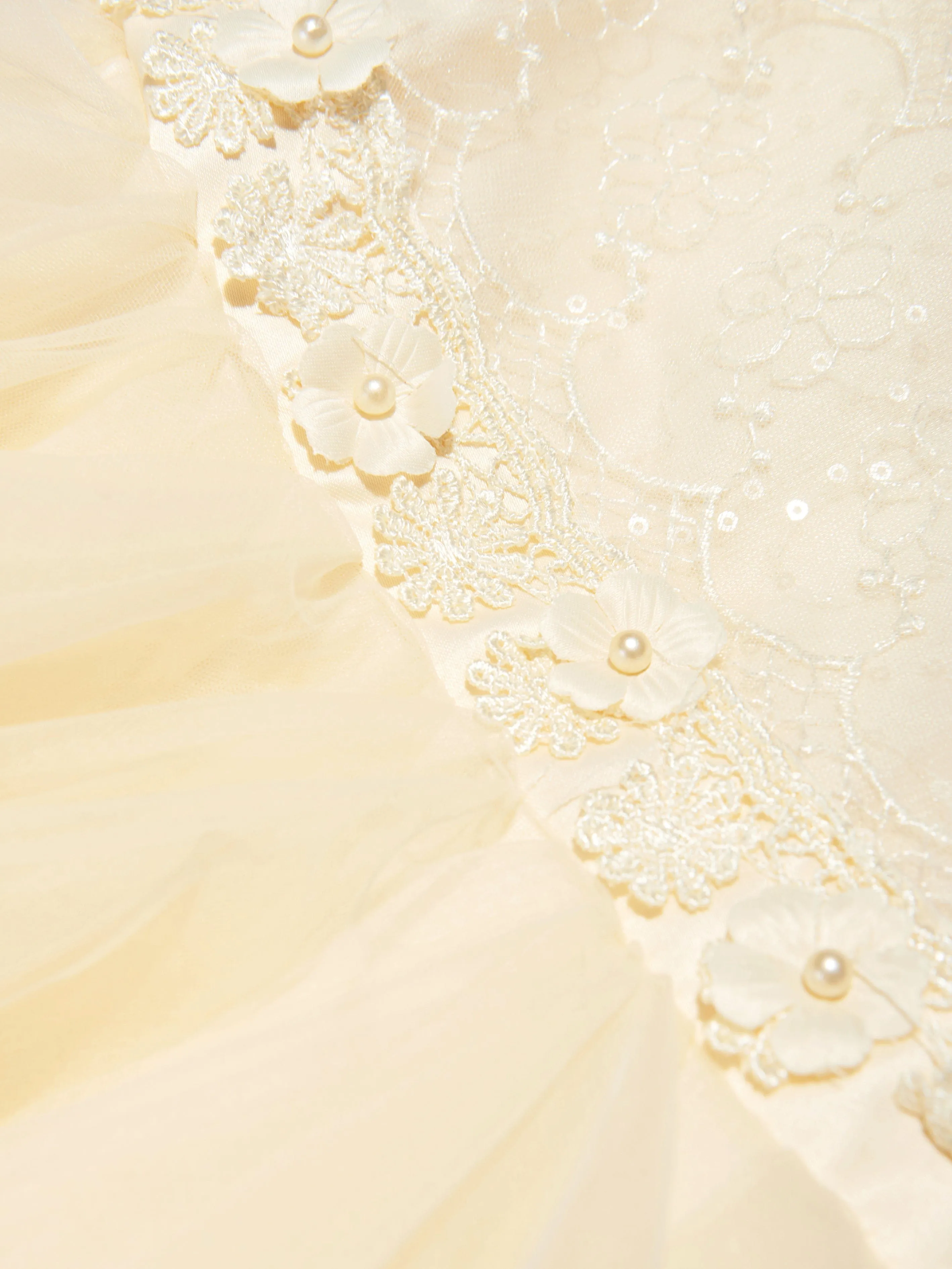 Robe à volants en tulle iAMe Girls en crème