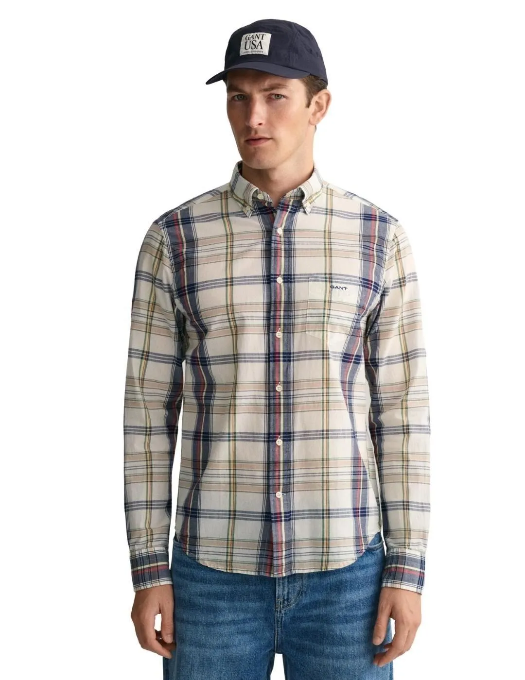Chemise à carreaux Madras indienne - Coquille d'œuf GANT Clothing