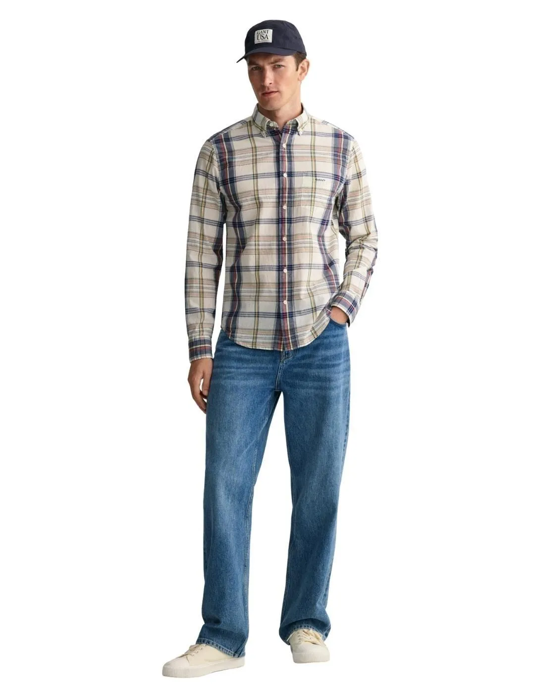 Chemise à carreaux Madras indienne - Coquille d'œuf GANT Clothing