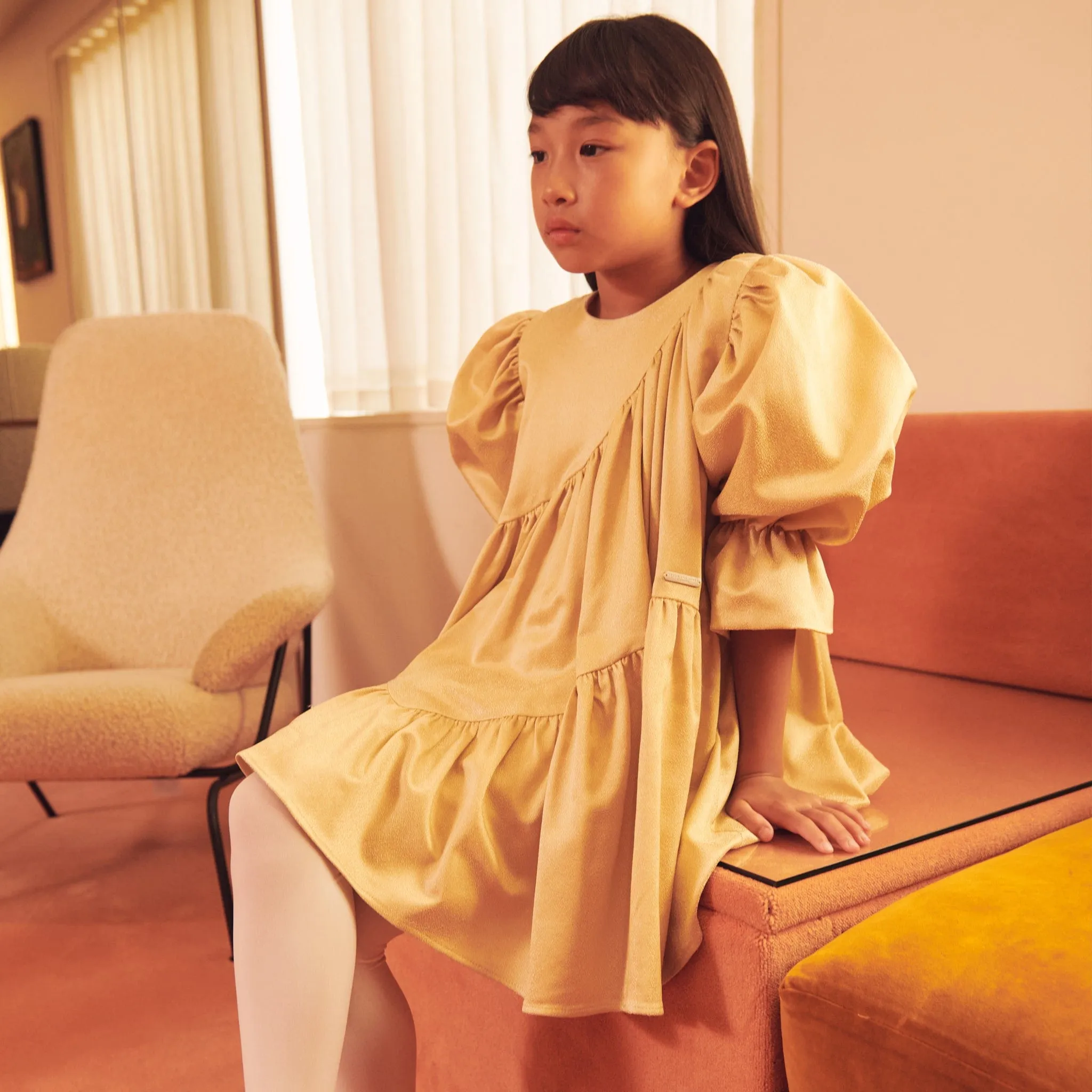 Robe pailletée Avery pour filles Jessie And James en or
