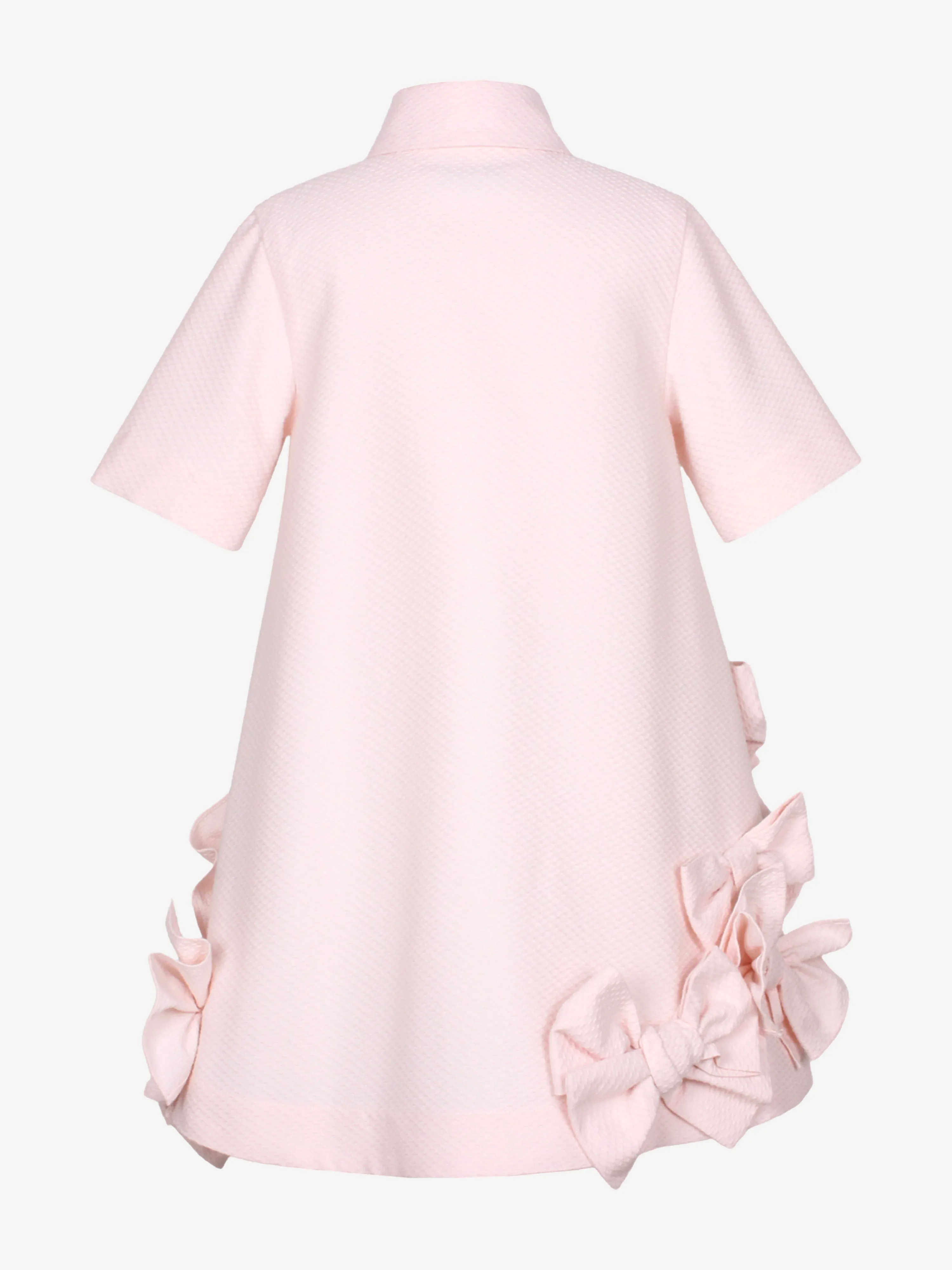 Robe à nœud papillon en jacquard pointillé Jessie And James pour filles en rose