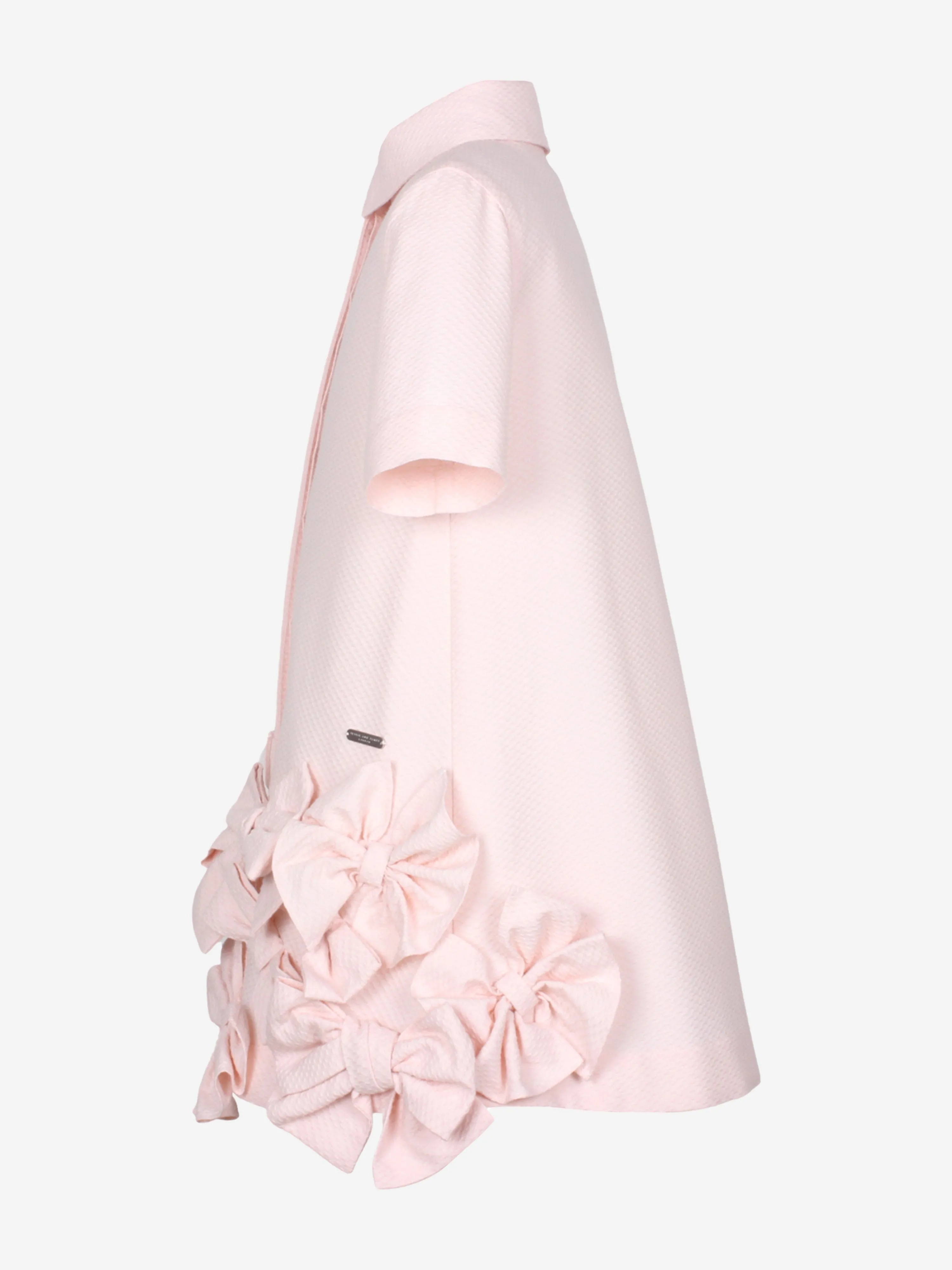 Robe à nœud papillon en jacquard pointillé Jessie And James pour filles en rose