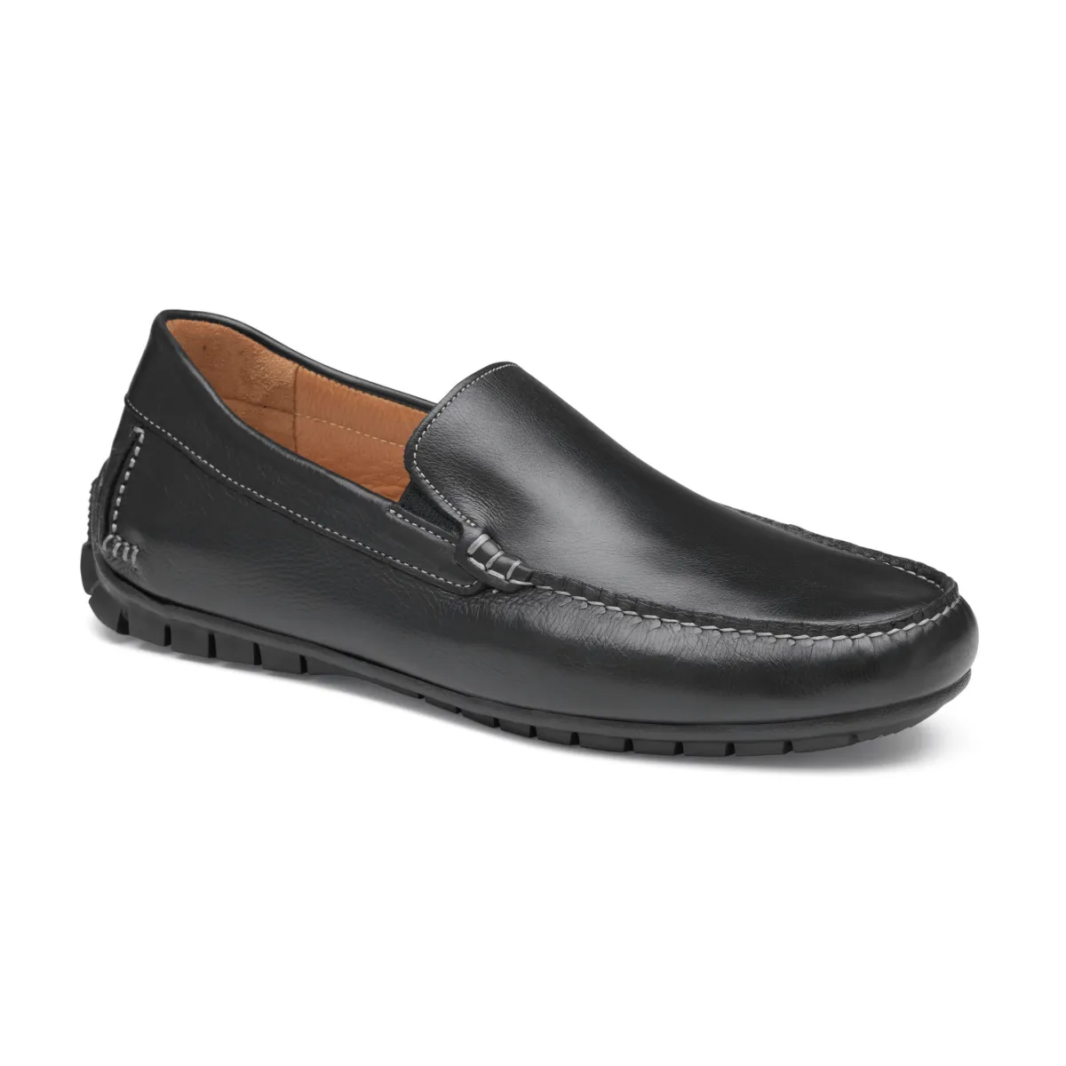 Johnston & Murphy Hommes Cort Moc Venise Noir Cuir Pleine Fleur