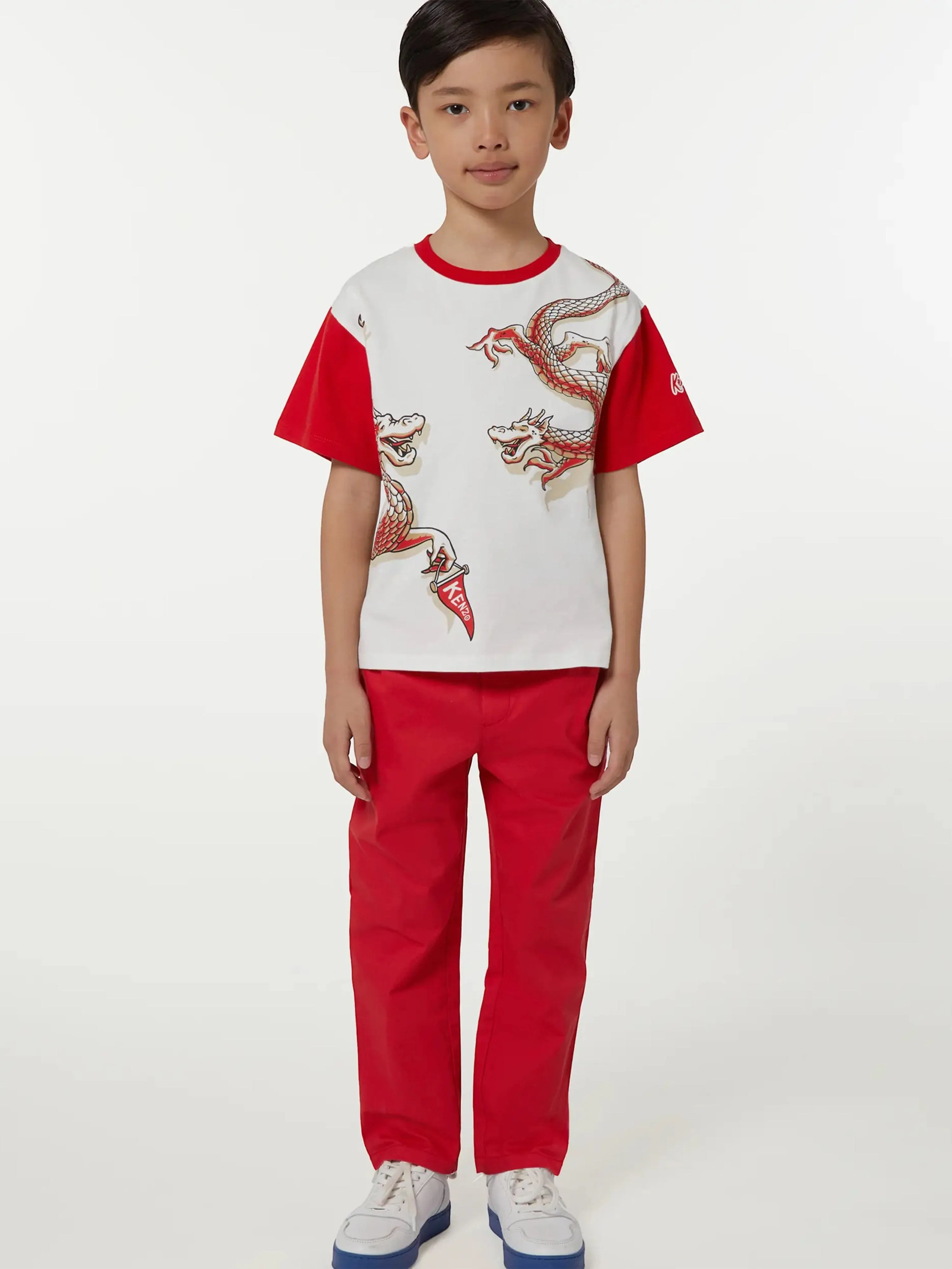 Pantalon KENZO pour garçons avec badge brodé en rouge