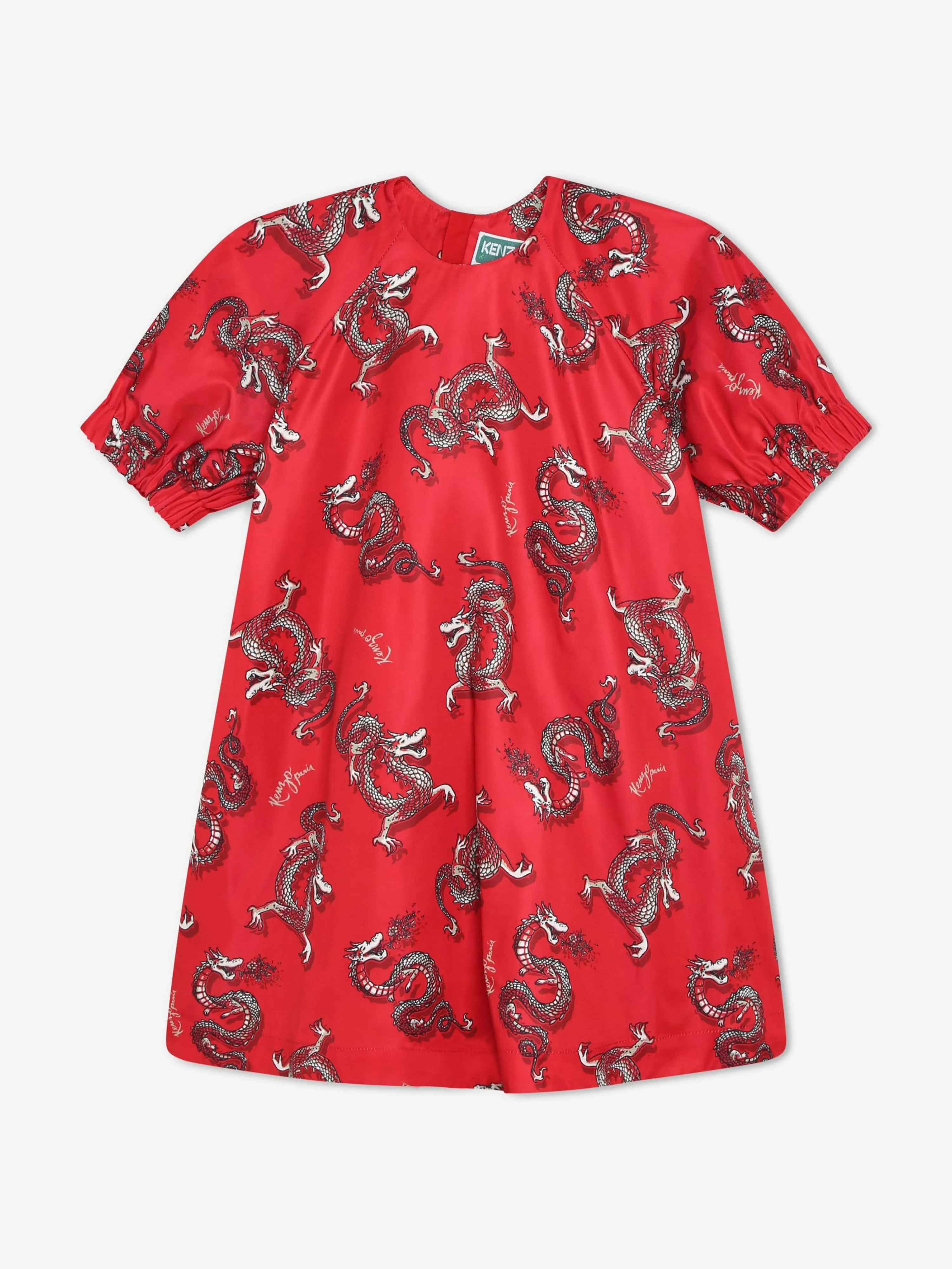 Robe KENZO Girls à motif dragon en rouge