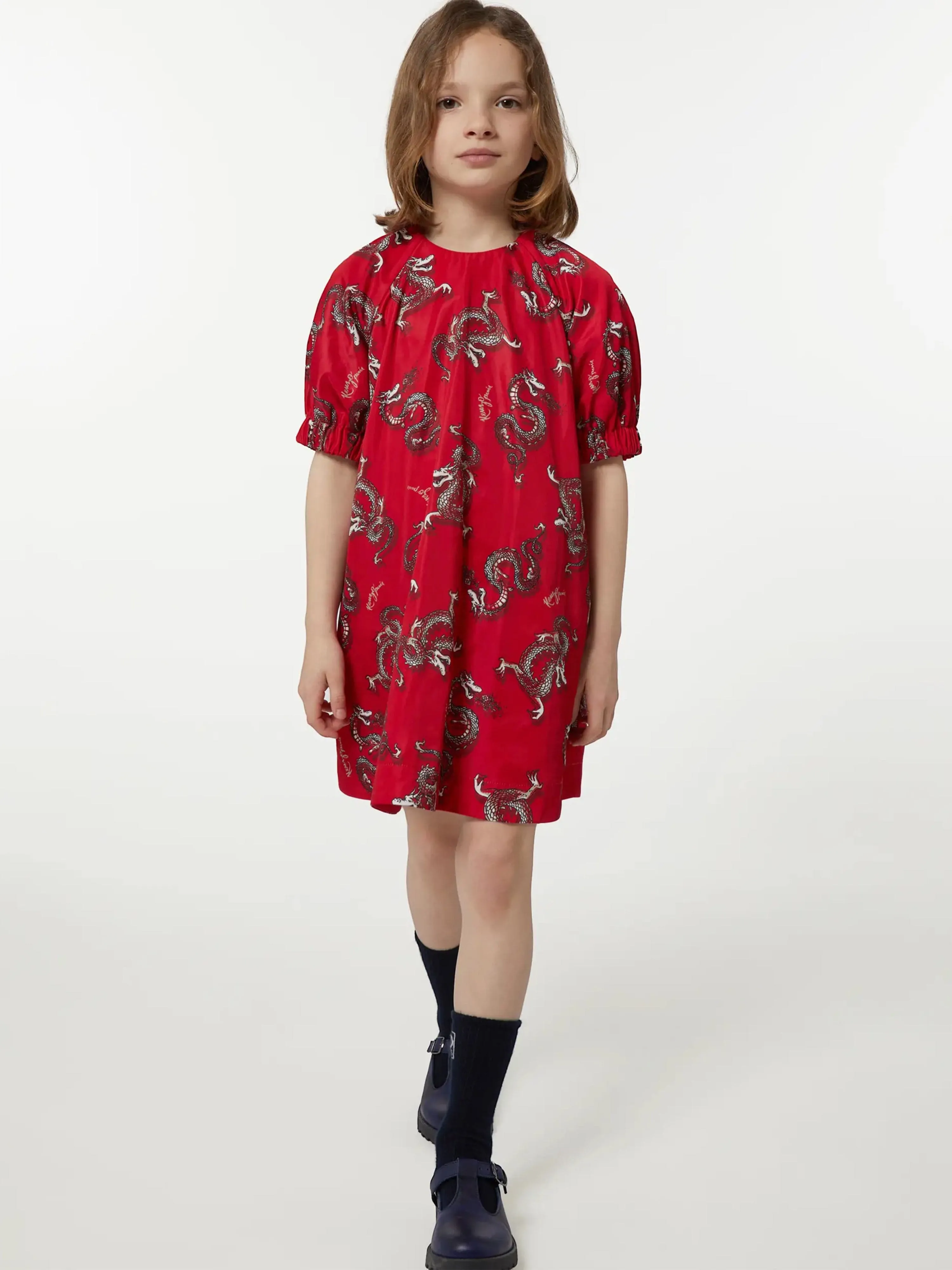 Robe KENZO Girls à motif dragon en rouge
