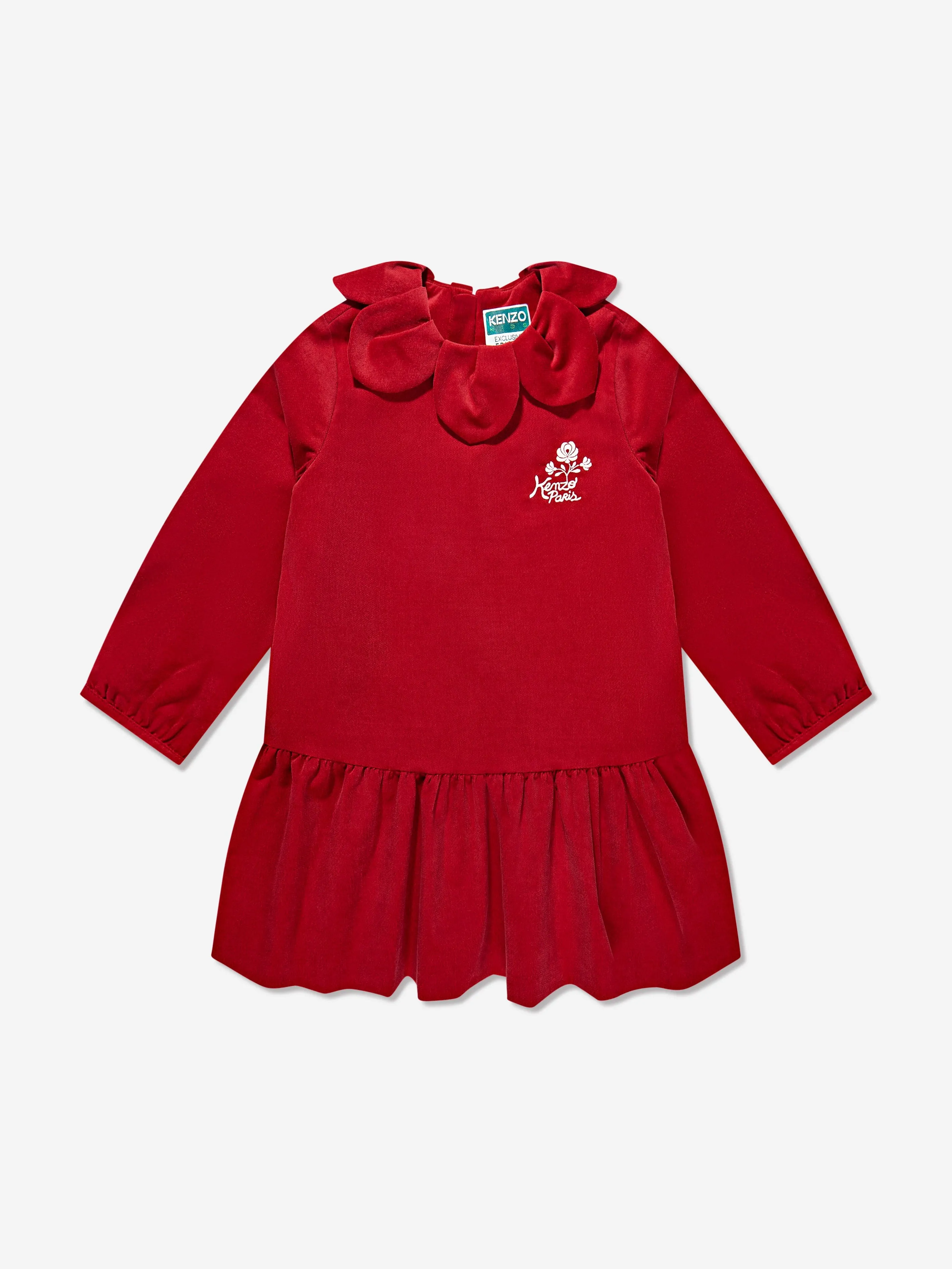 Robe en velours Palatine KENZO pour filles en rouge