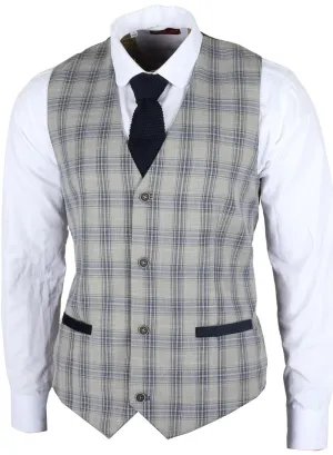 Gilet gris à carreaux Knight Checked