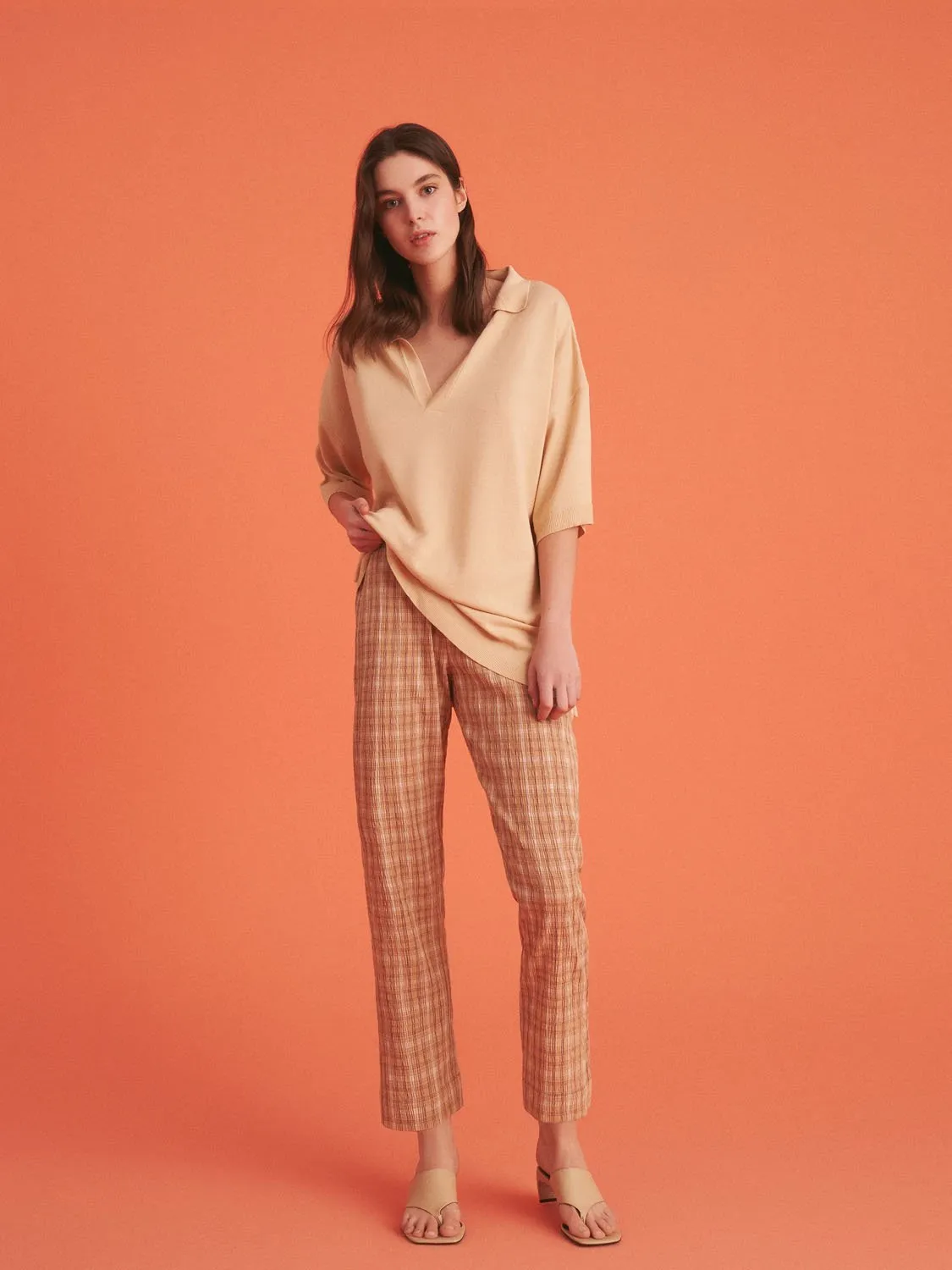 Haut en tricot à col revers