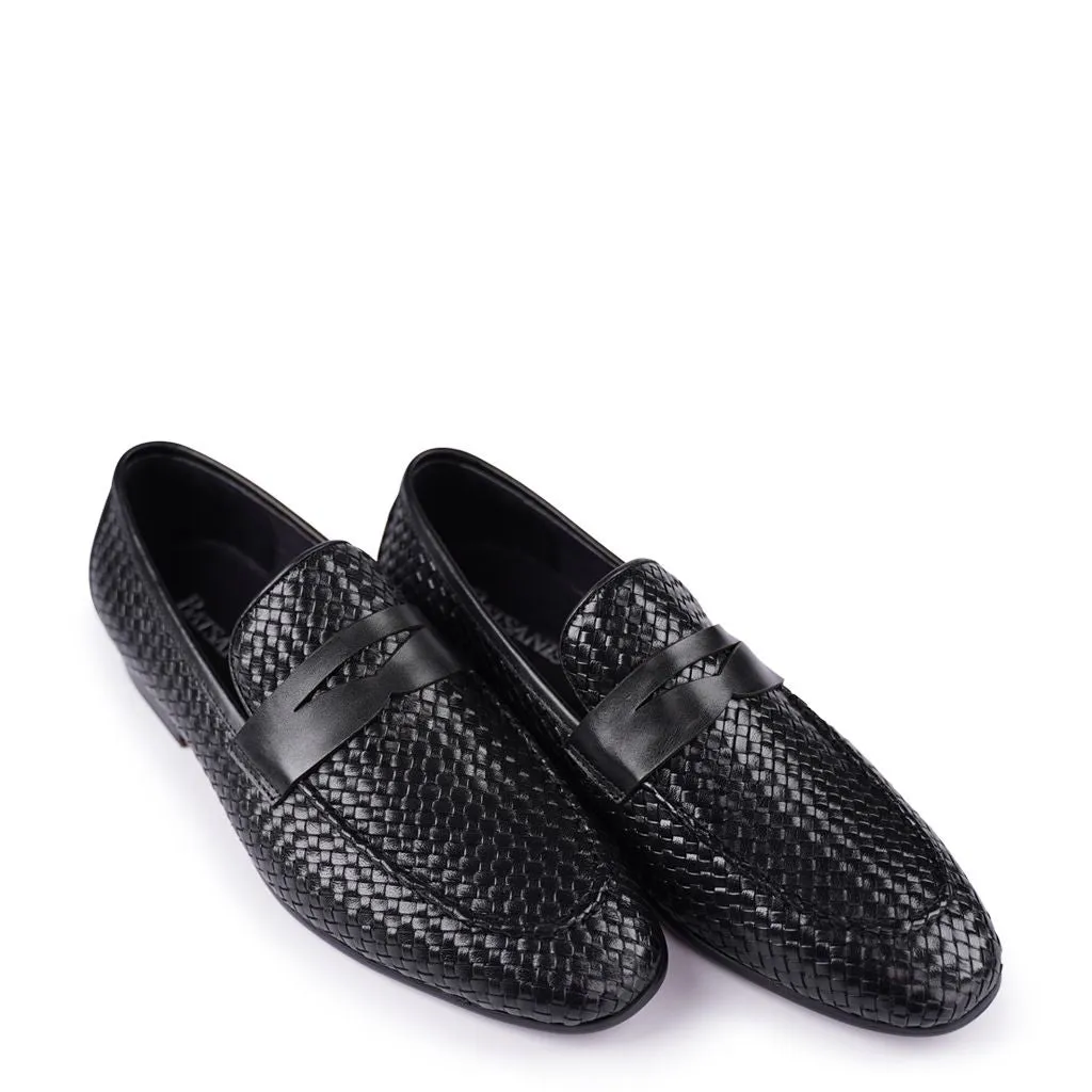 Mocassins Lima noirs tissés