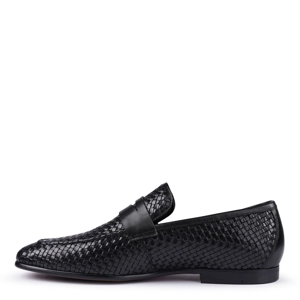 Mocassins Lima noirs tissés