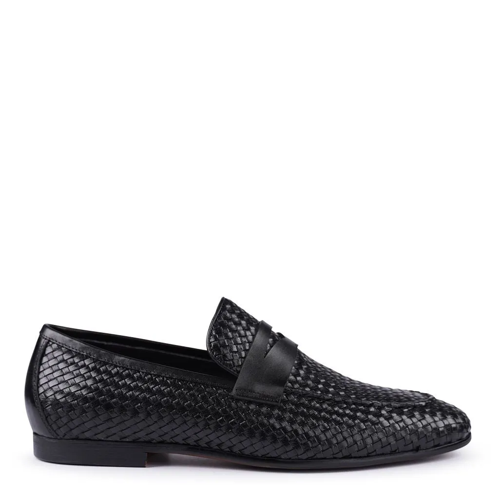 Mocassins Lima noirs tissés