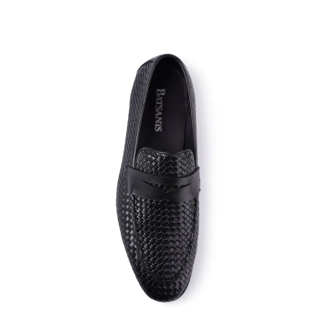 Mocassins Lima noirs tissés