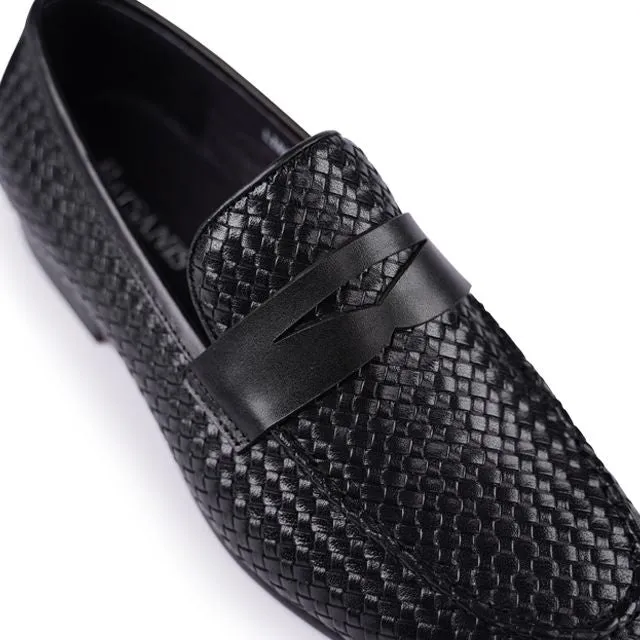 Mocassins Lima noirs tissés