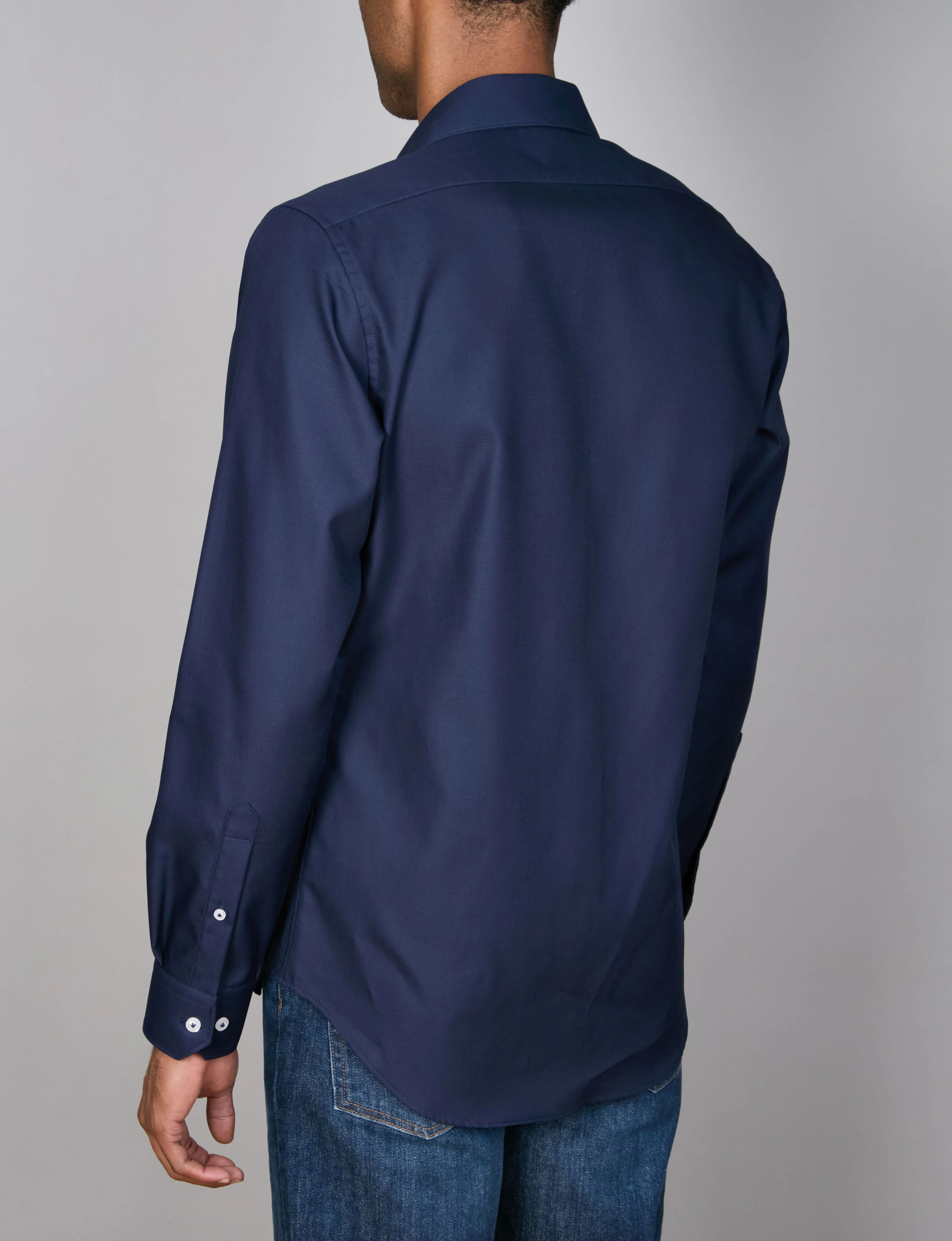 Chemise de Sport à Manches Longues - Texturée - Marine Abelard Clothing