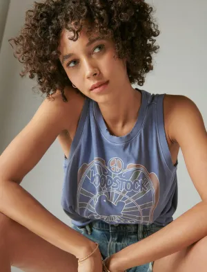 Lucky Brand Débardeur Woodstock Coupe Musclée Bleu Colonie Lucky Brand