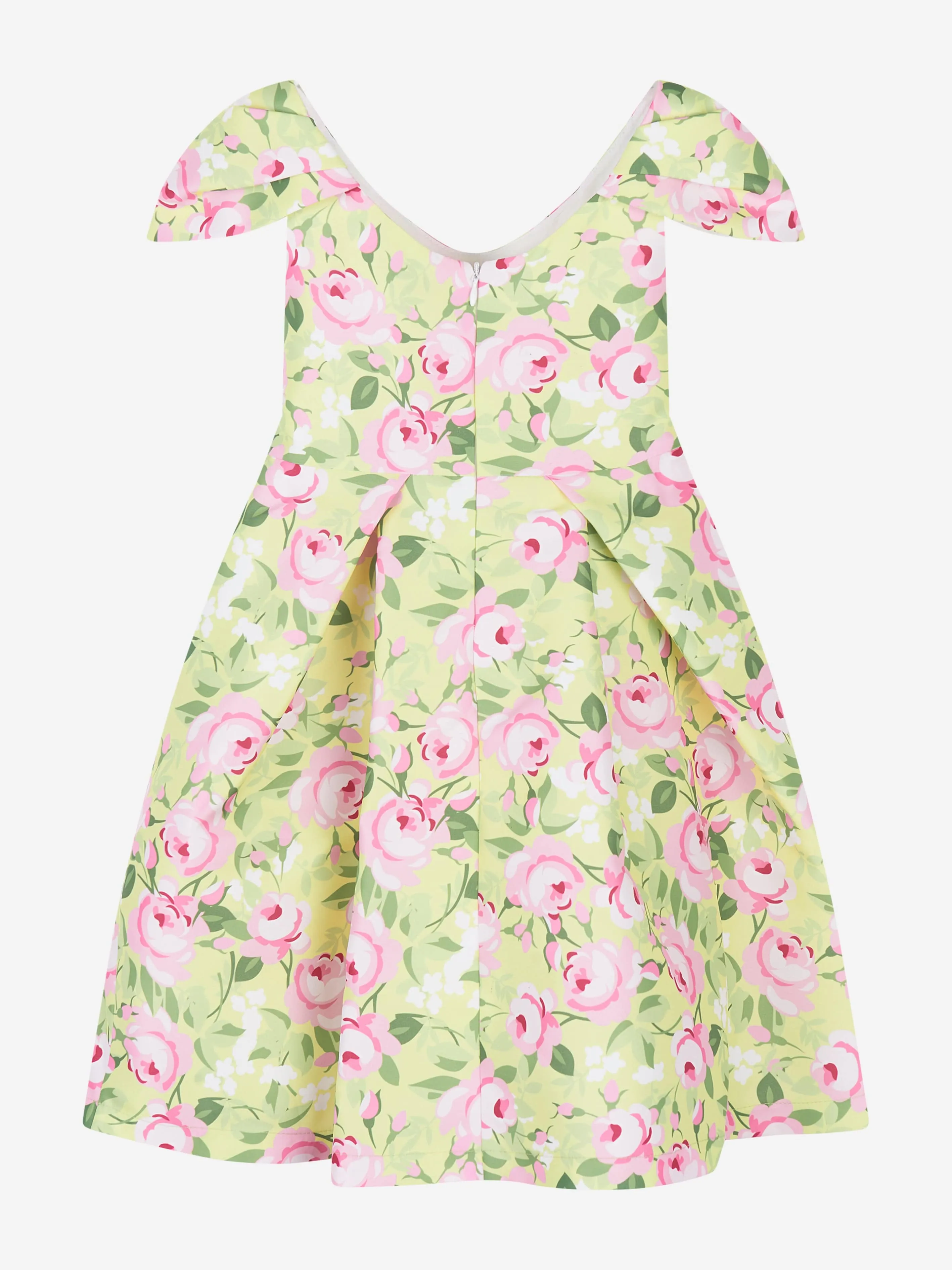 Robe à fleurs Mama Luma avec ceinture en jaune
